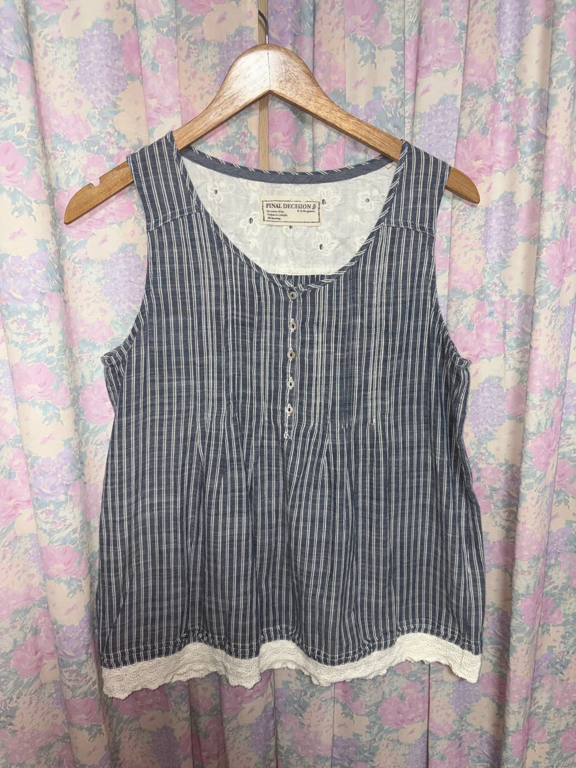 스트라이프 크로쉐 슬리브리스 상품이미지5