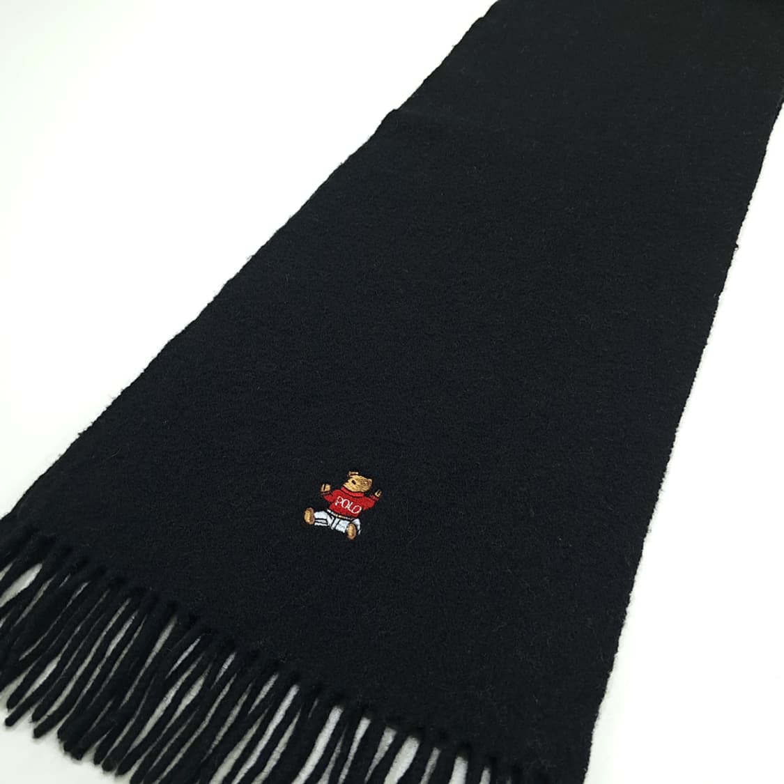 MX295 폴로 랄프로렌 블랙 폴로베어 램스울 목도리 머플러 상품이미지2