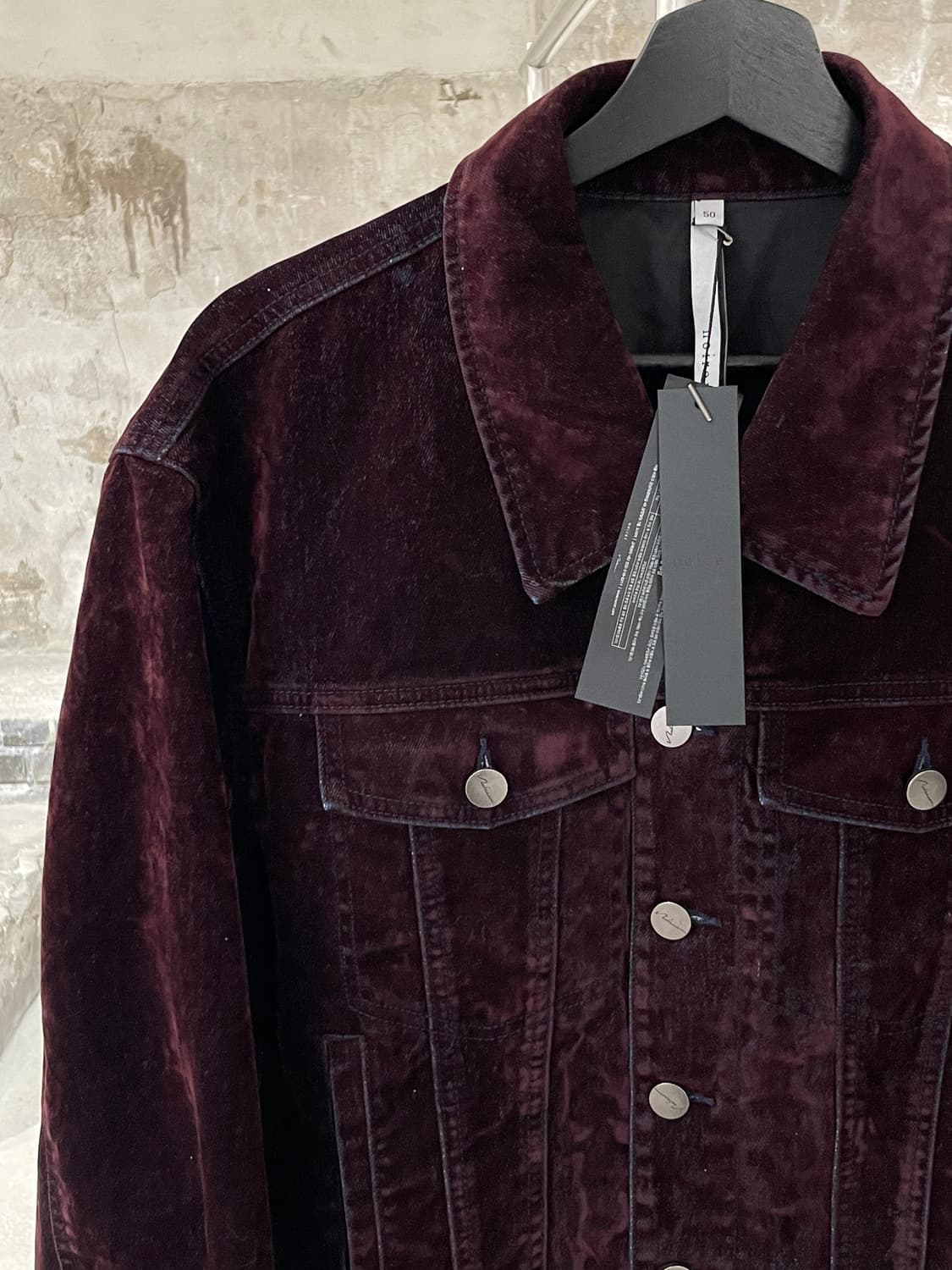 노이어 와인 벨벳 트러커 데님 자켓 상품이미지2