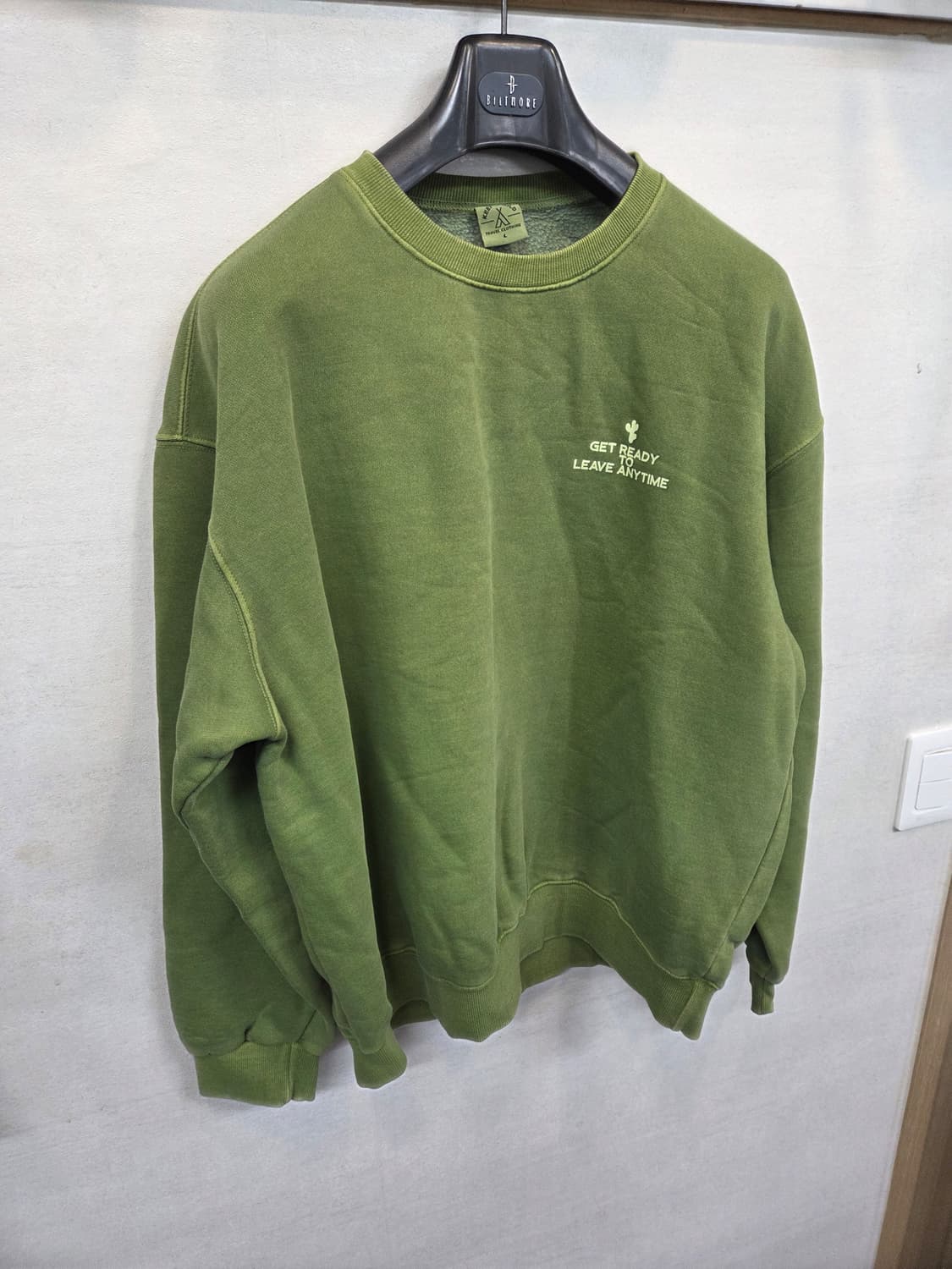 트래블 캑터스 피그먼트 기모 맨투맨 L 상품이미지5