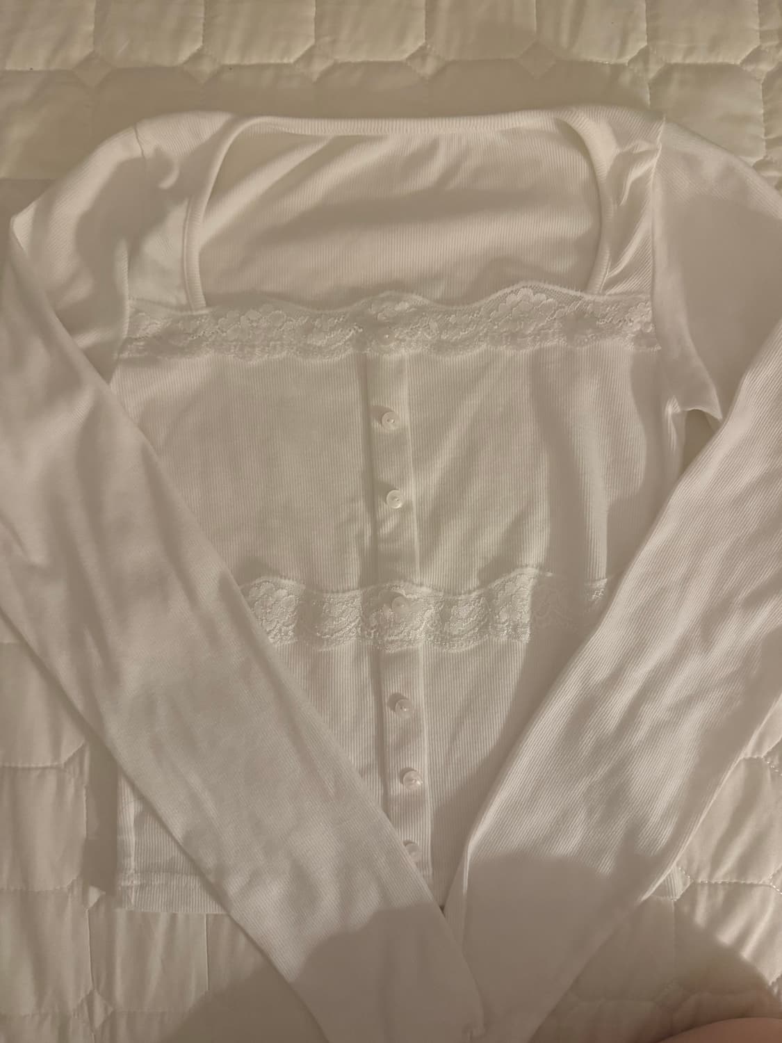 제니오 [연프][made] 벨 레이스 가디건 아이보리 상품이미지3