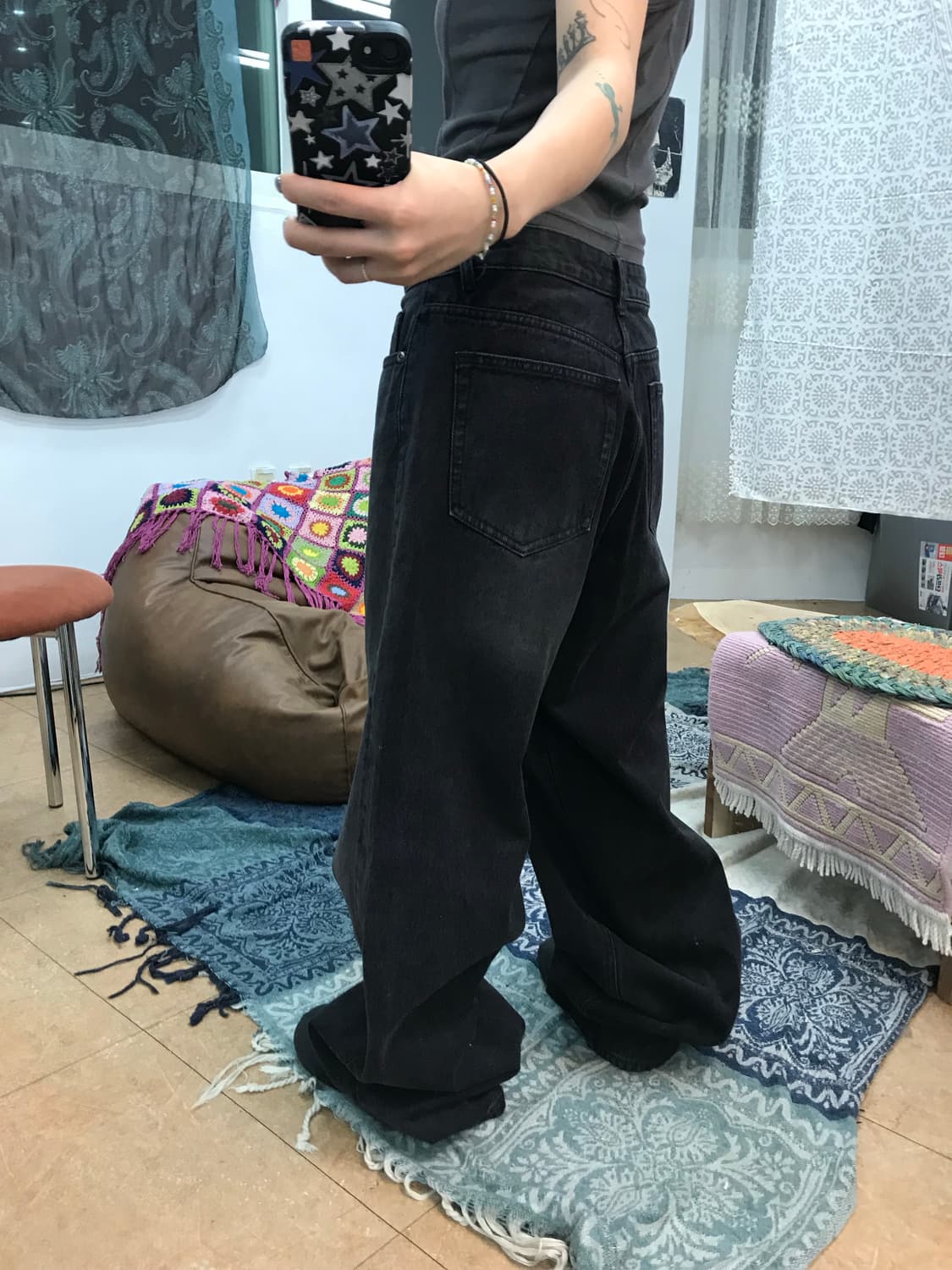 무신사스탠다드 흑청 데님팸츠  상품이미지2