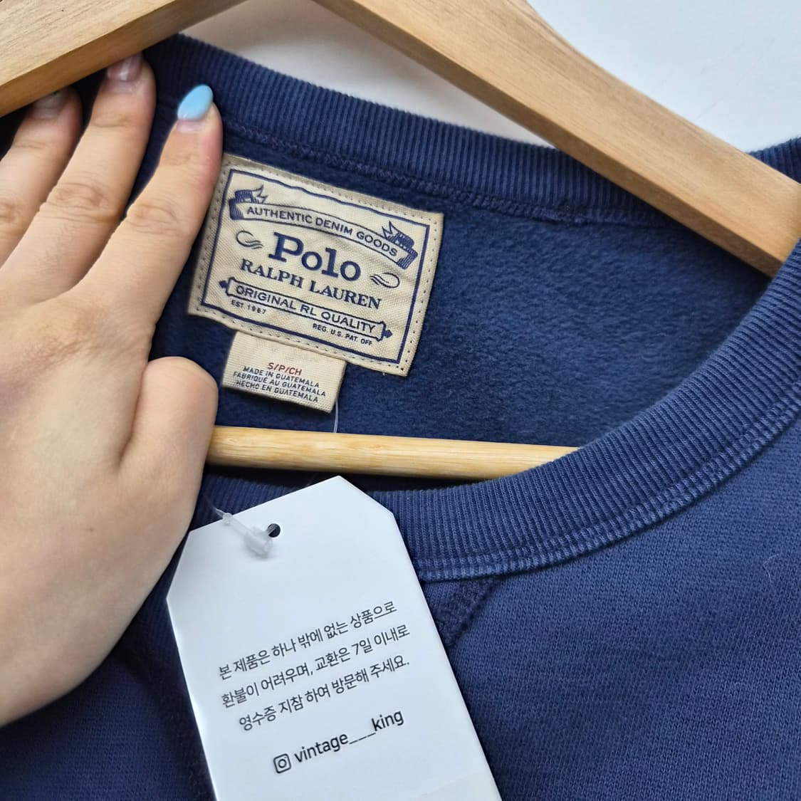폴로 랄프로렌 네이비 맨투맨 남여공용 S 상품이미지4