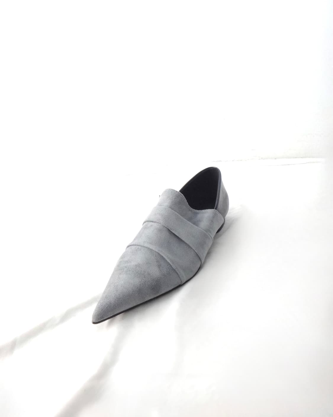 Sharp shirring leather mix toe shoes 상품이미지2