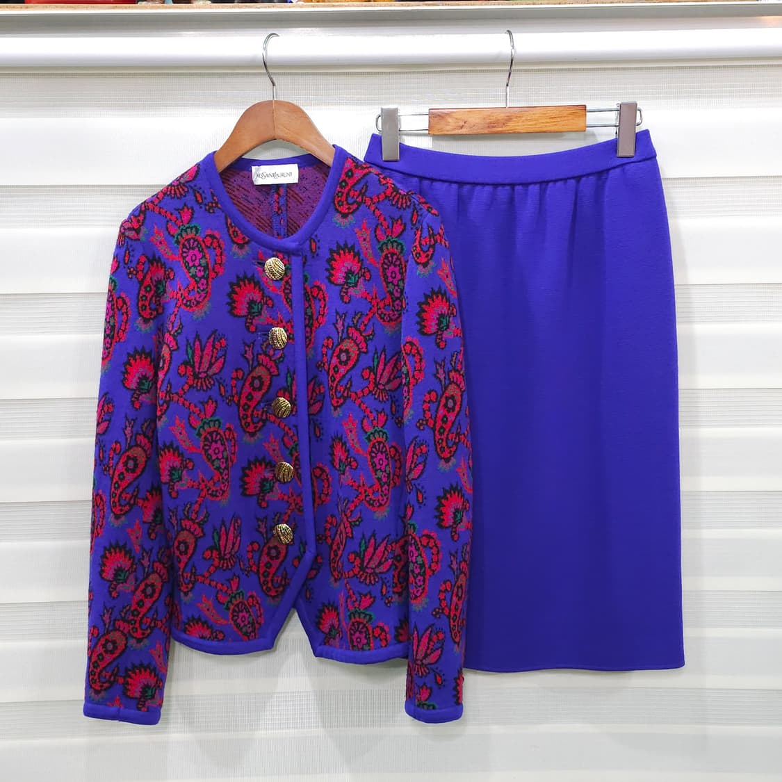 90s 입생로랑 페이즐리 니트 셋업- 우먼M 상품이미지1