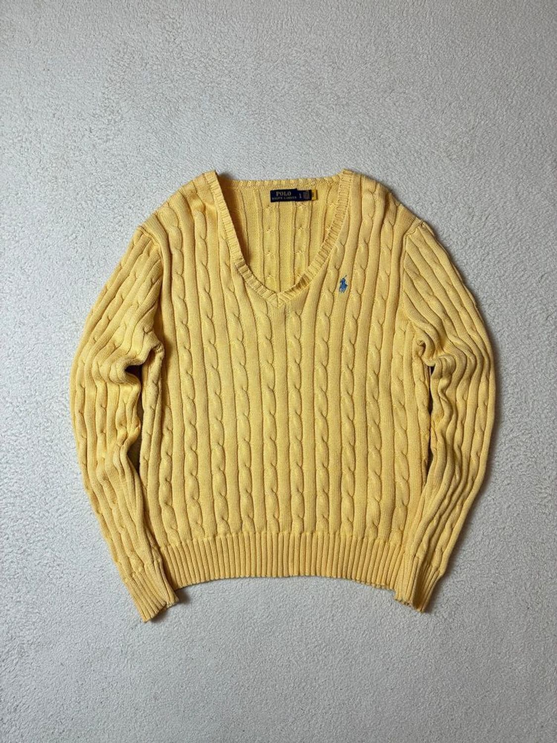 폴로 랄프로렌 큐알 브이넥 케이블 니트 PN7381 상품이미지1