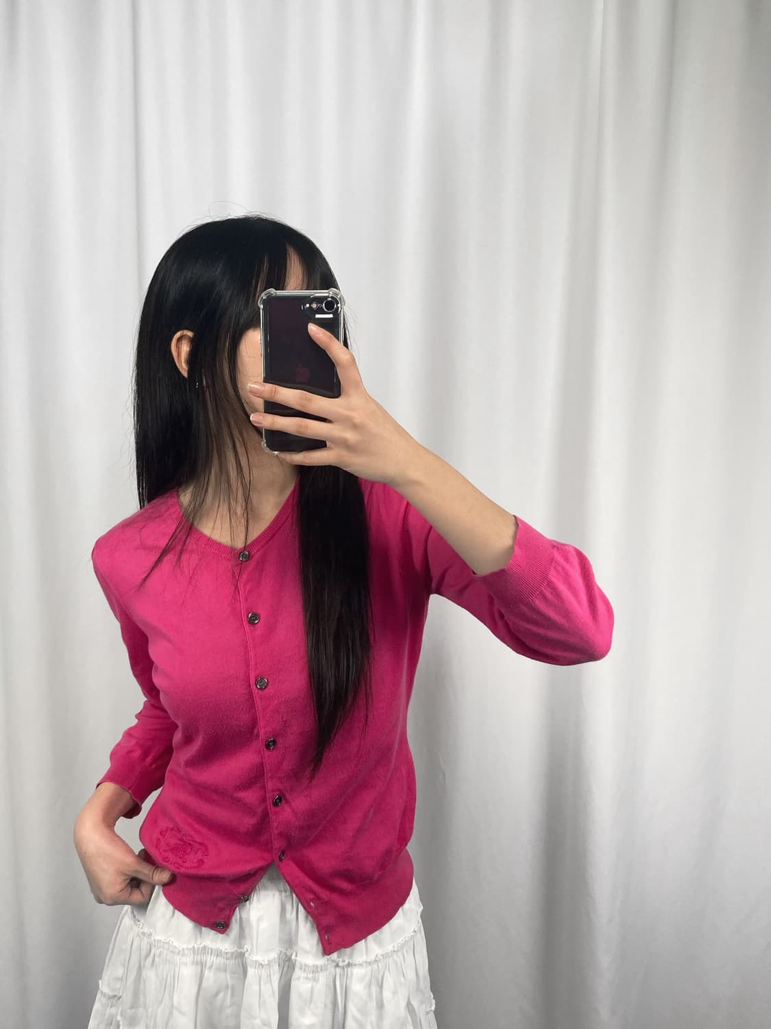 버버리 핑크 가디건 상품이미지1