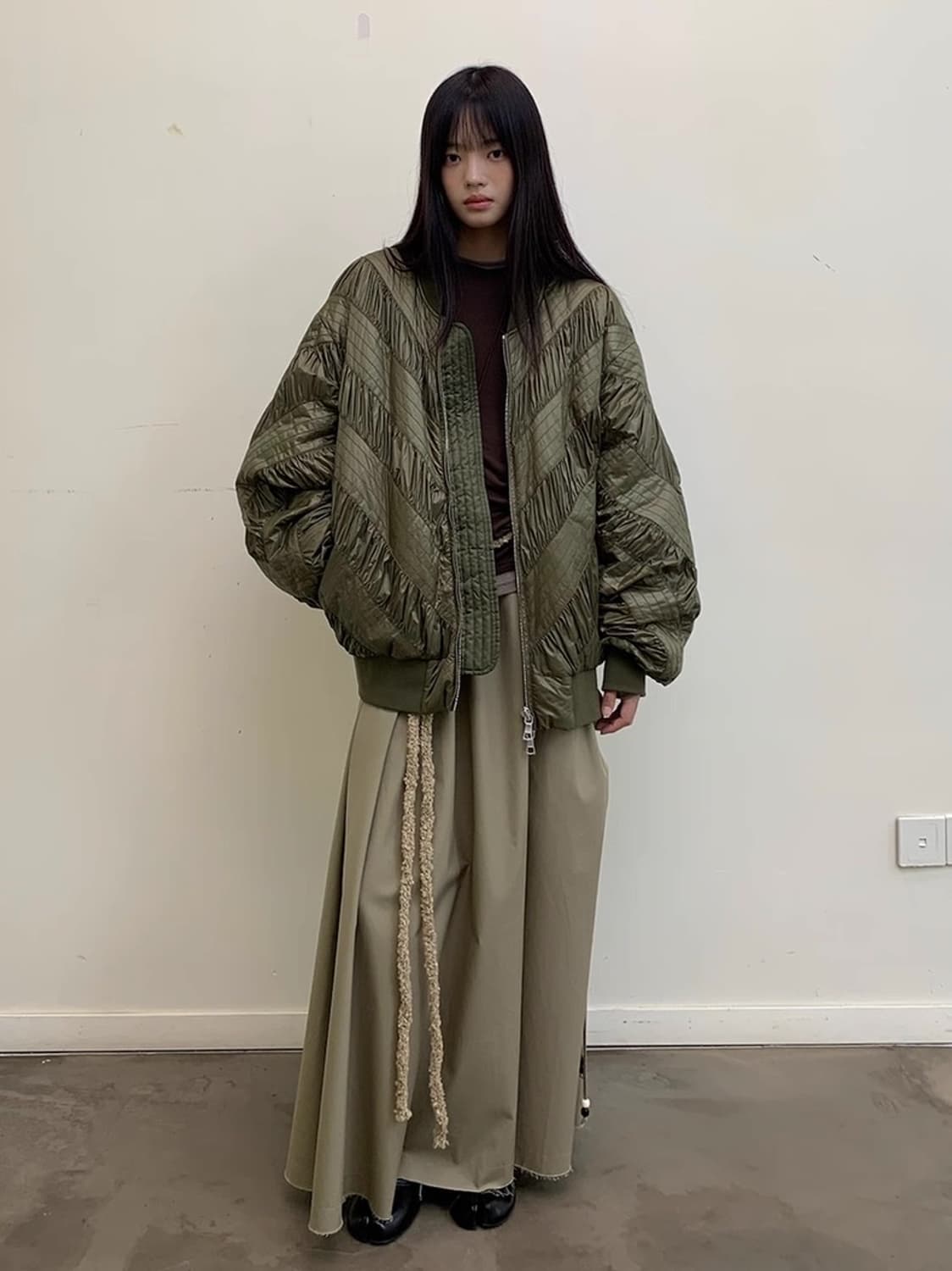 NEVERSEEZ  누빔 퀄팅 블루종 봄버자켓 상품이미지5