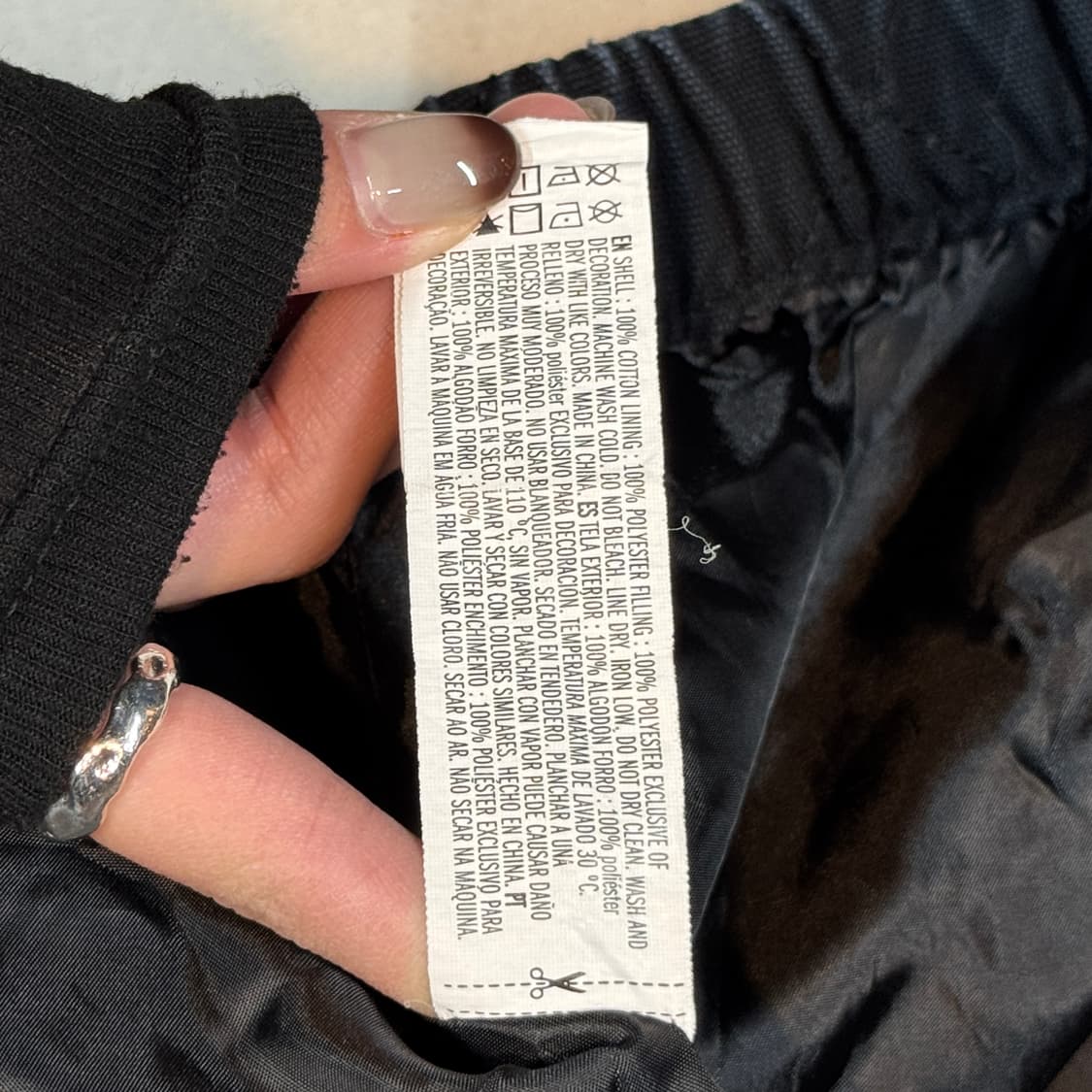 M) FOREVER 21 블랙 다이아몬드 퀼팅 블루종 자켓 상품이미지7