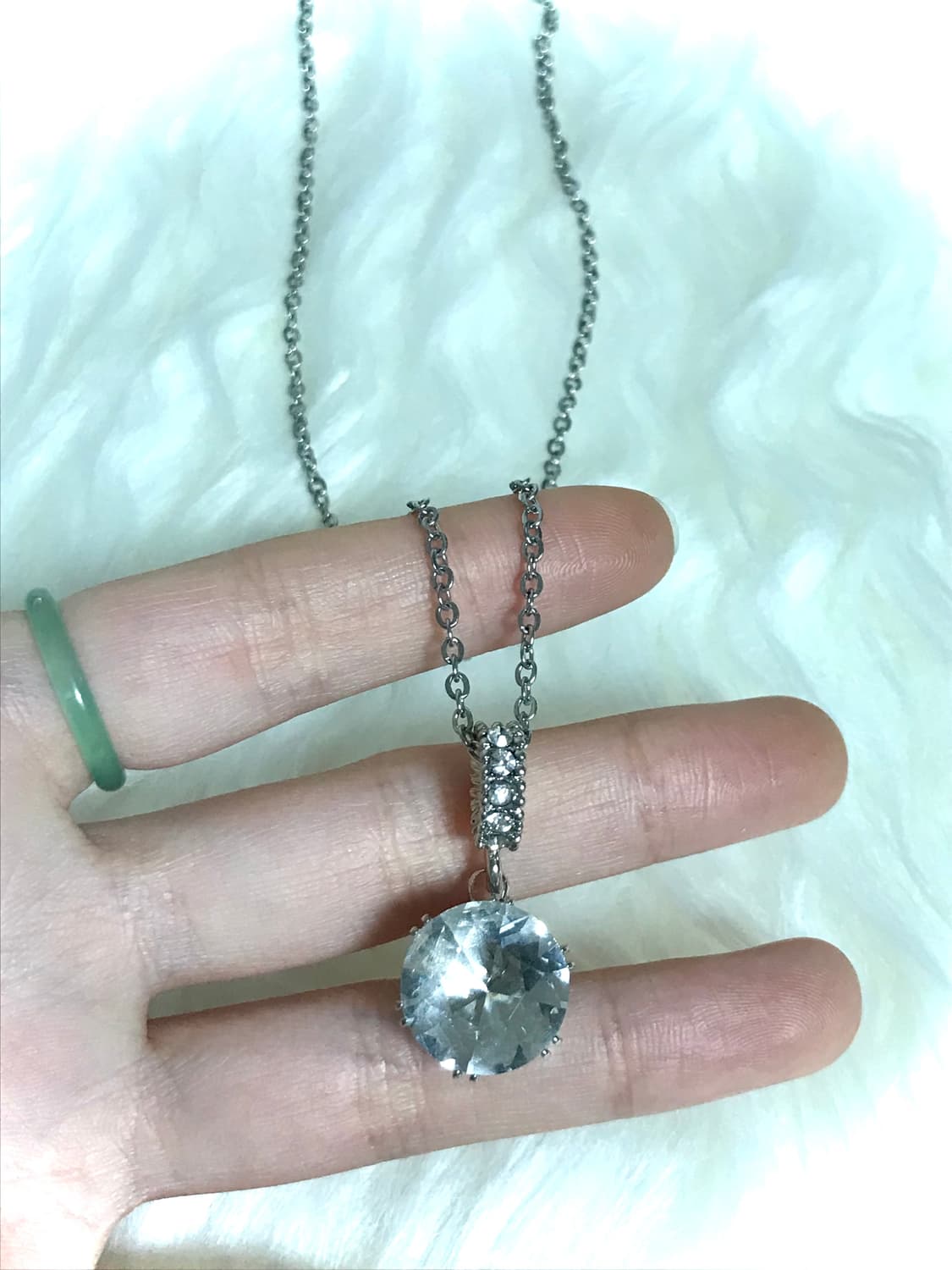 빈티지 크리스탈 공주 갸루 써지컬스틸 체인 목걸이 상품이미지4