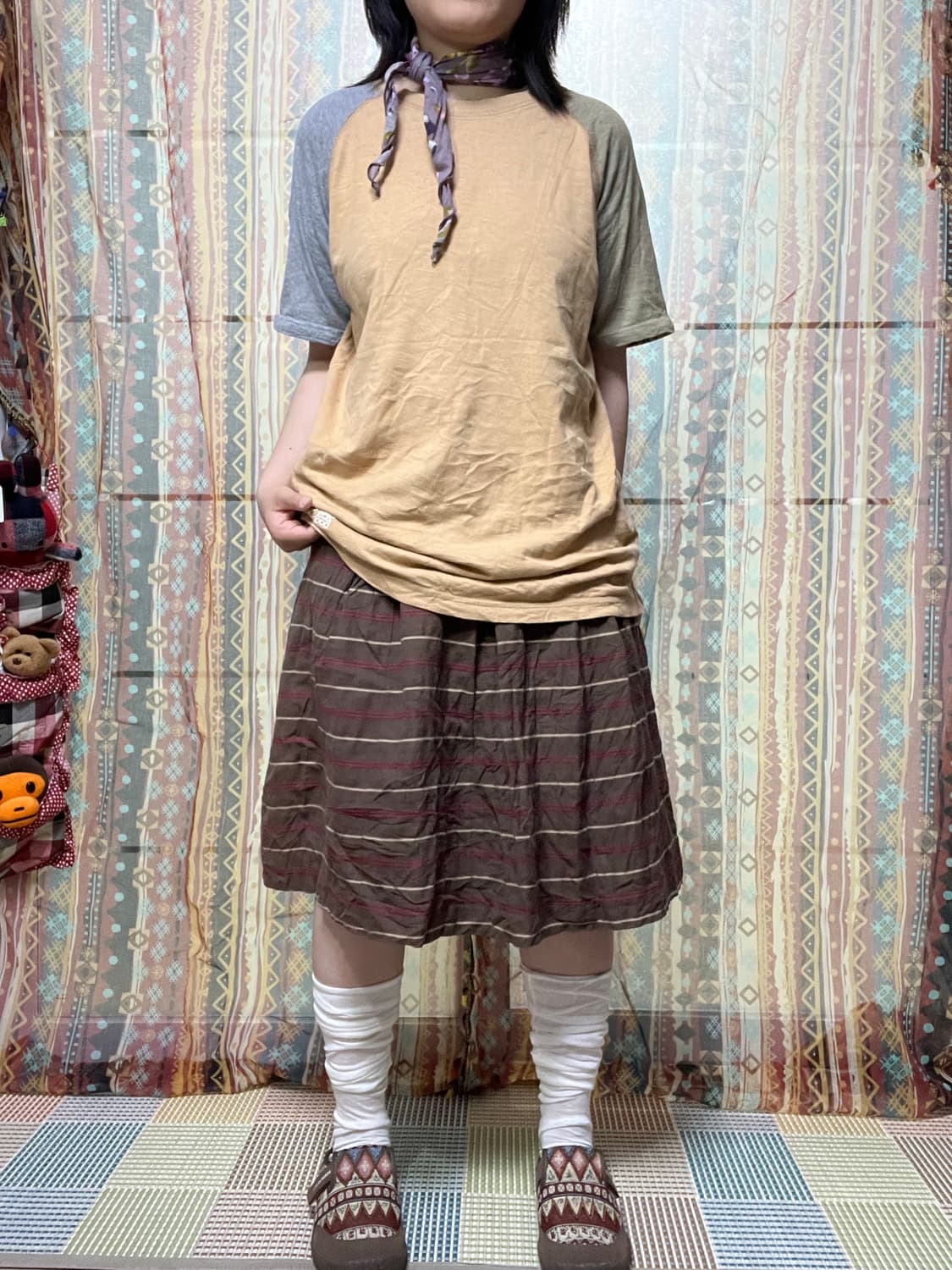베이지 카멜 나그랑 반팔T 상품이미지3