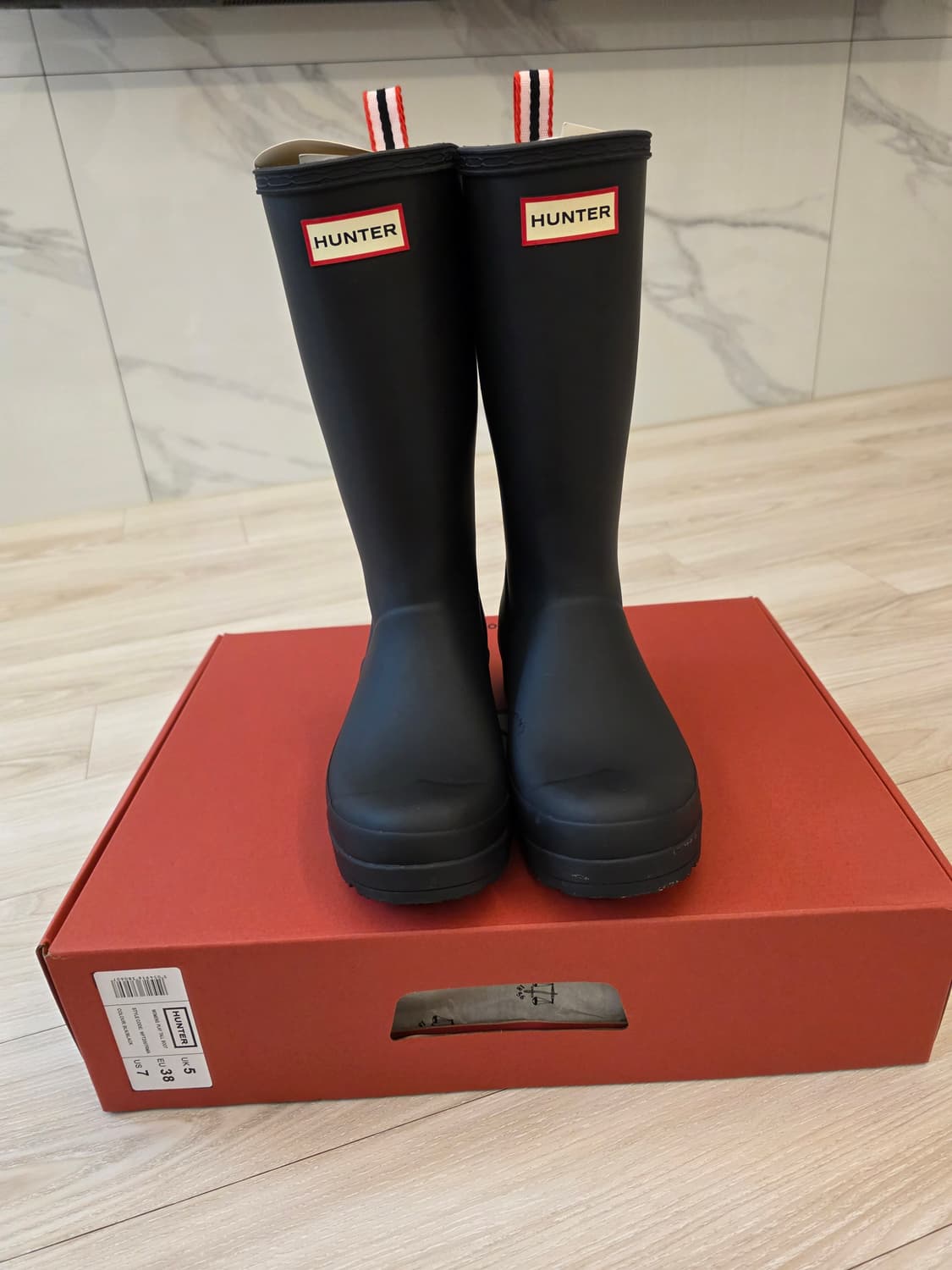 헌터 우먼스 플레이 톨 레인부츠 블랙 240 상품이미지3