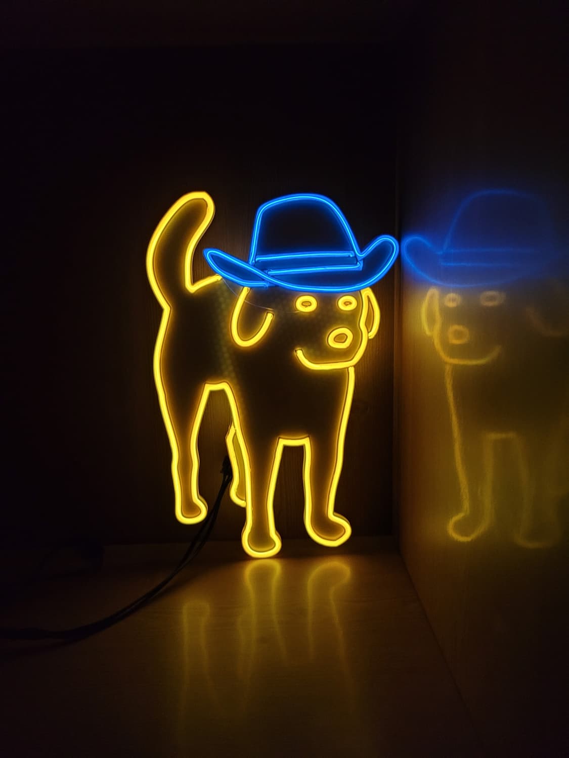 강아지 개 카우보이 네온사인 무드등 led 램프 조명 상품이미지3