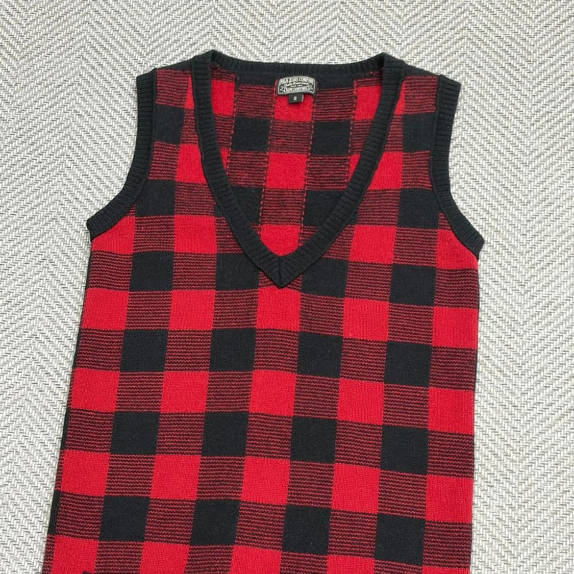 폴로진스 체크 니트 베스트 v1671 상품이미지3