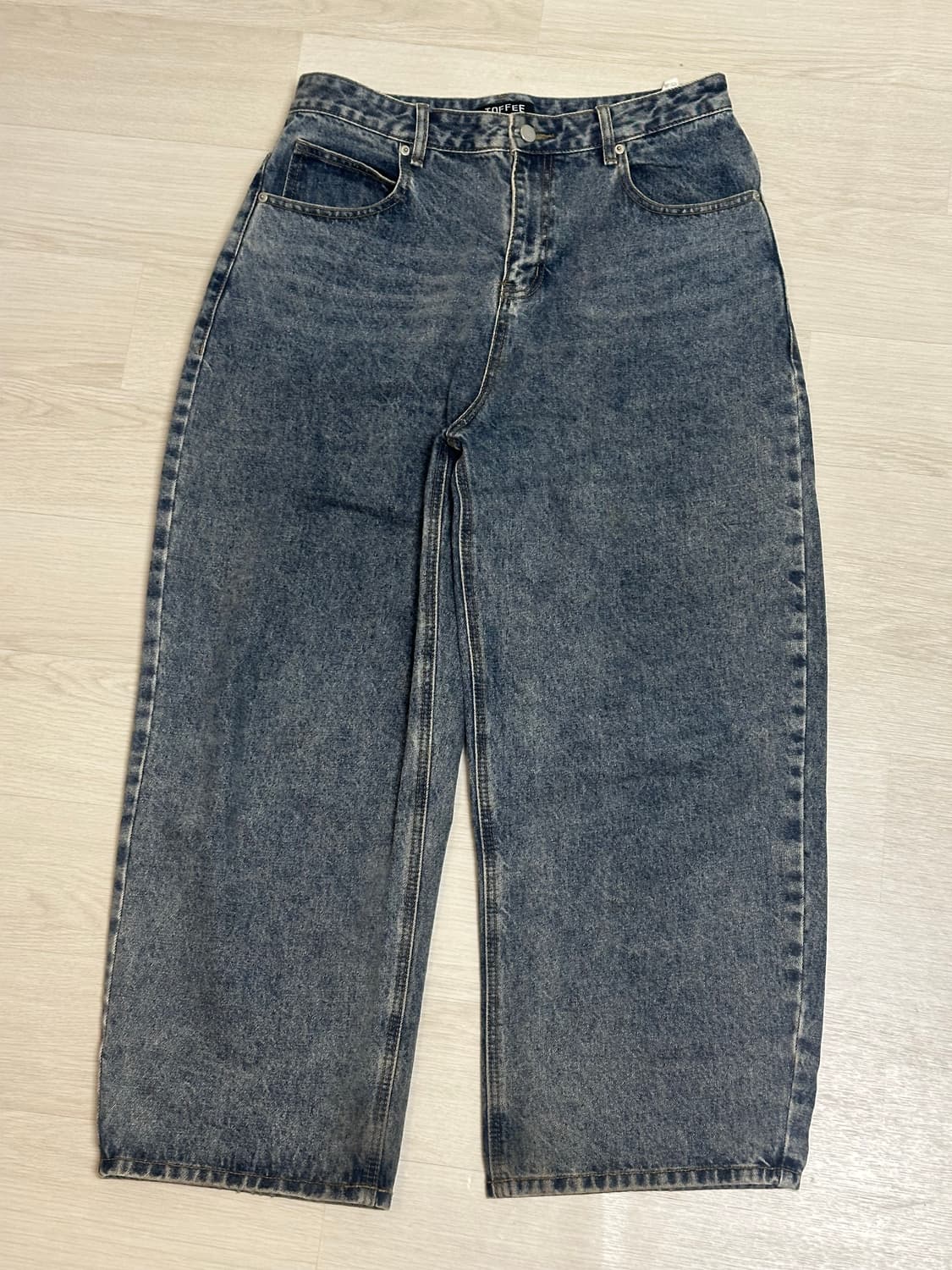 TOFFEE 벌룬핏 데님 와이드 팬츠 D.BLUE 상품이미지2