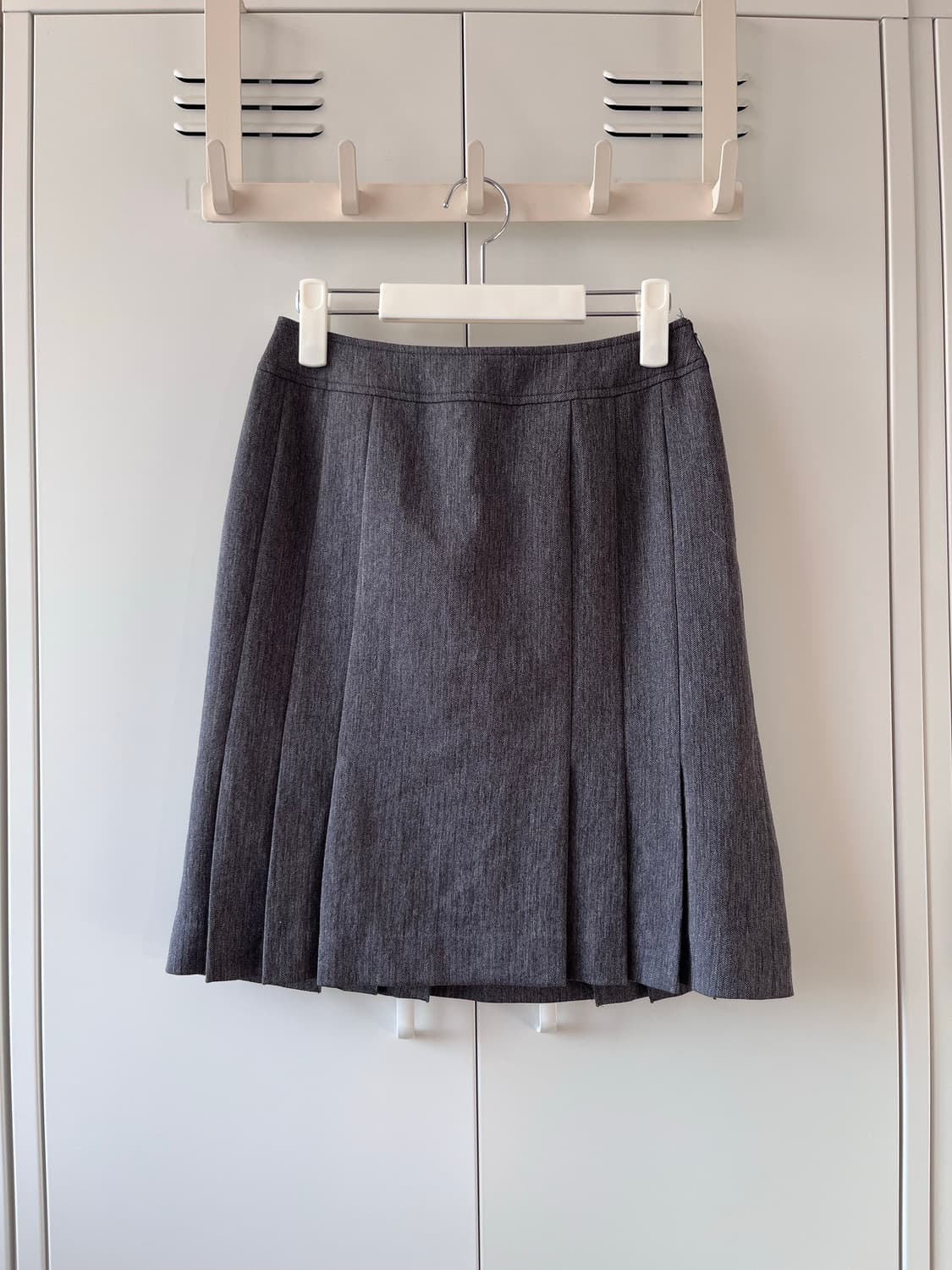 빈티지 핀턱 플리츠 주름 미디스커트 상품이미지7