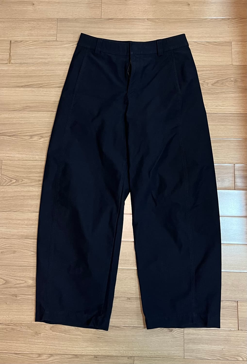 유니클로 저지 배럴레그 팬츠 네이비 L 상품이미지2