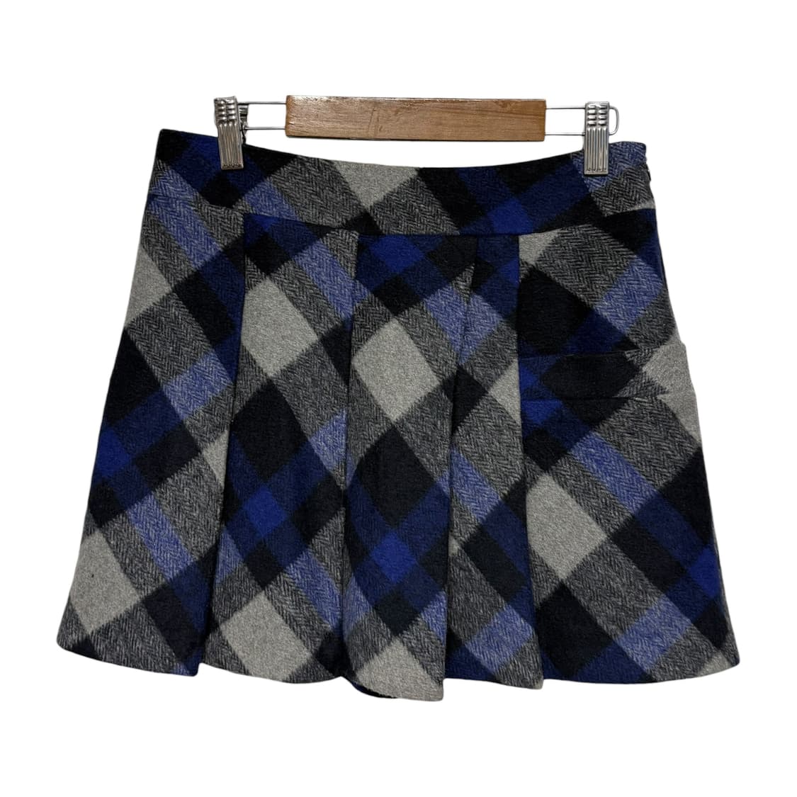 3787 블랙 블루 체크 미니스커트 상품이미지1