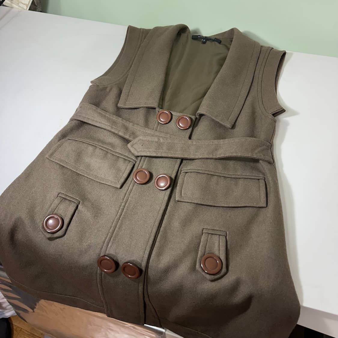 2 우먼M 마크바이 마크제이콥스 카키그레이 슬리브리스 울자켓 상품이미지1