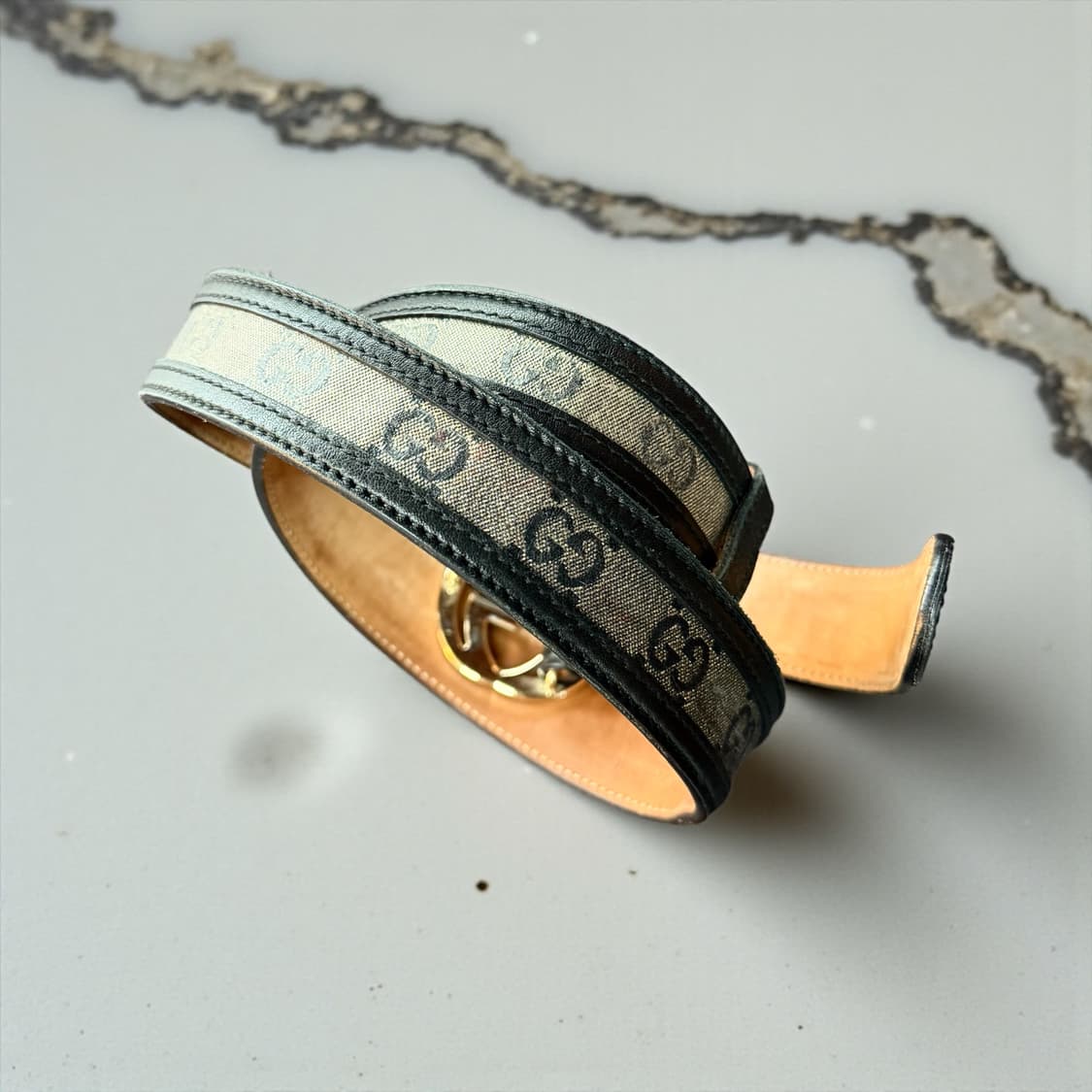 구찌 GG로고 자가드 금장 벨트 상품이미지5