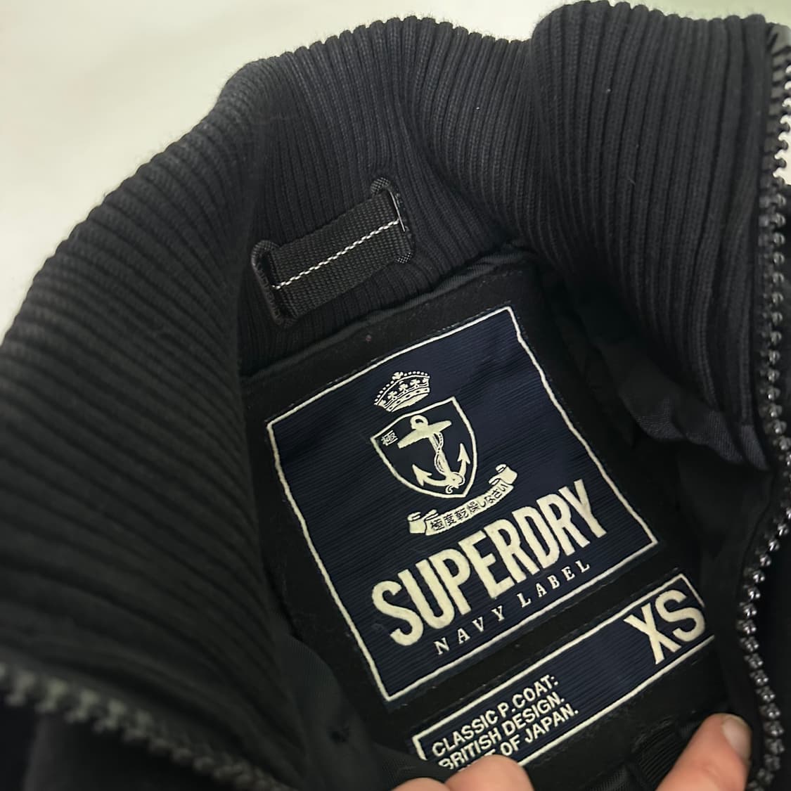 우먼XS 슈퍼드라이 기본로고 블랙 울 피코트자켓 상품이미지7