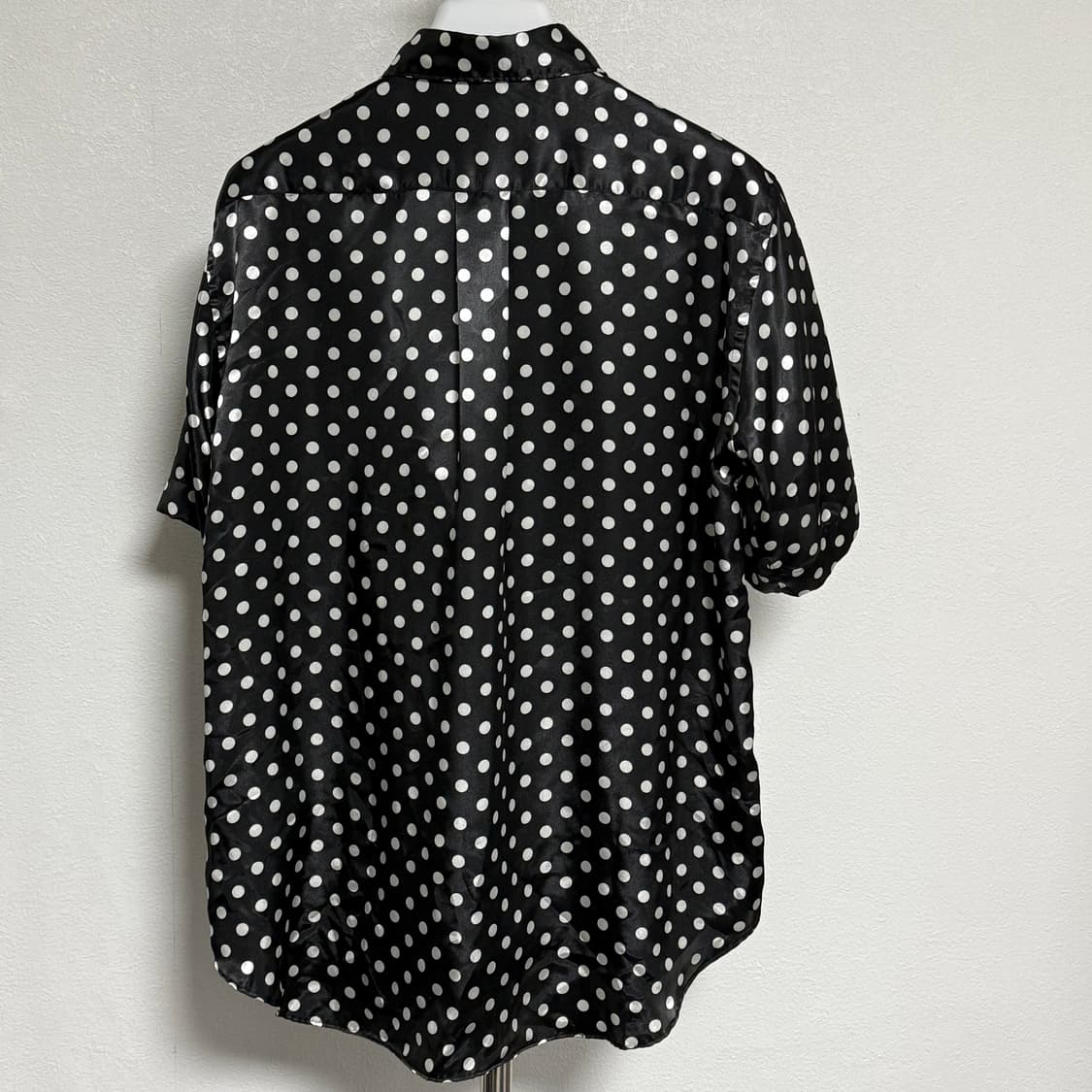 23ss 블랙 꼼데가르송 폴카닷 큐프라 블라우스 m 상품이미지2