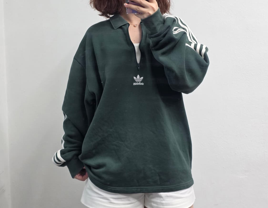 [프립]L/아디다스 반집업 카라긴팔티 그린 상품이미지3