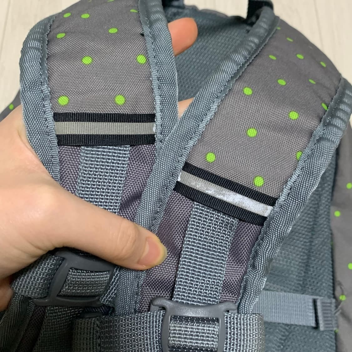 콜맨 초록 도트 백팩 | 가방 일본 빈티지 하구미 모리걸 카메 마루 상품이미지2