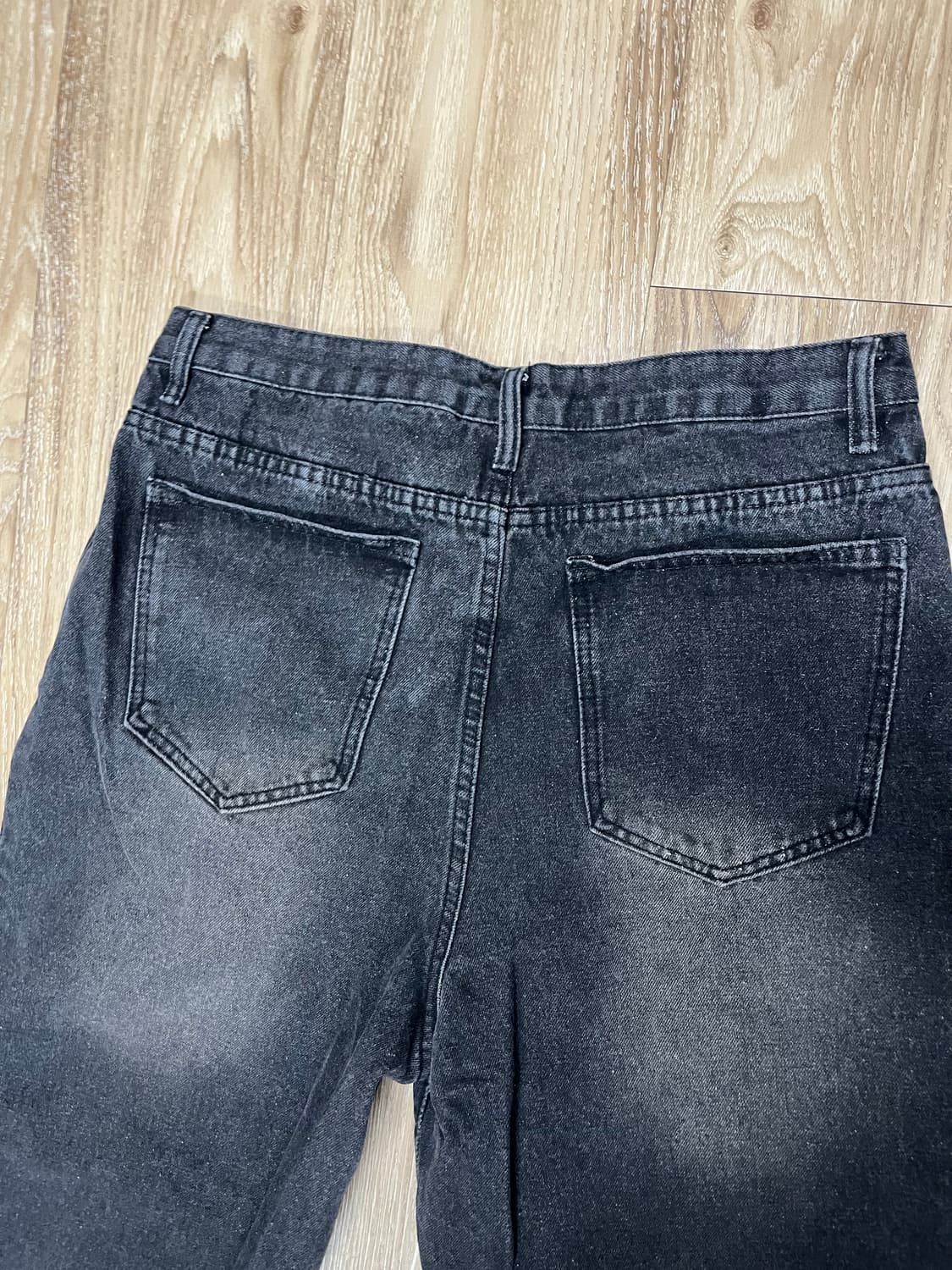 트릴리온 핀턱 와이드 흑청바지 34 상품이미지4