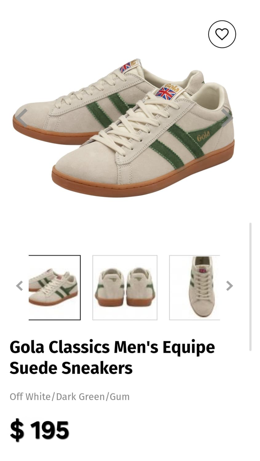Gola 이큅 스웨이드 스니커즈,남성 신발,운동화,285,290 상품이미지6