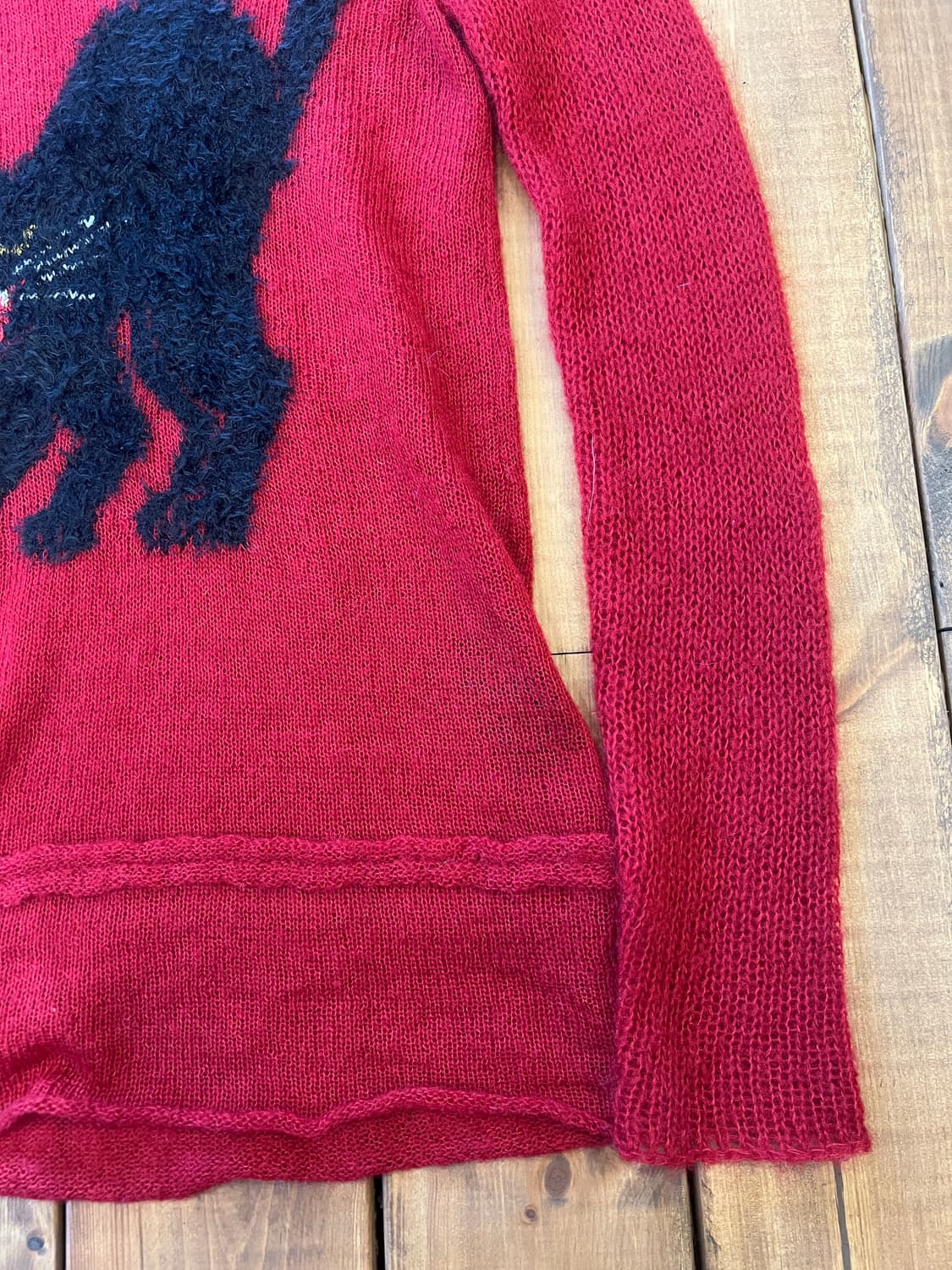 히스테릭글래머 블랙 캣 레드 매쉬 니트 상품이미지8