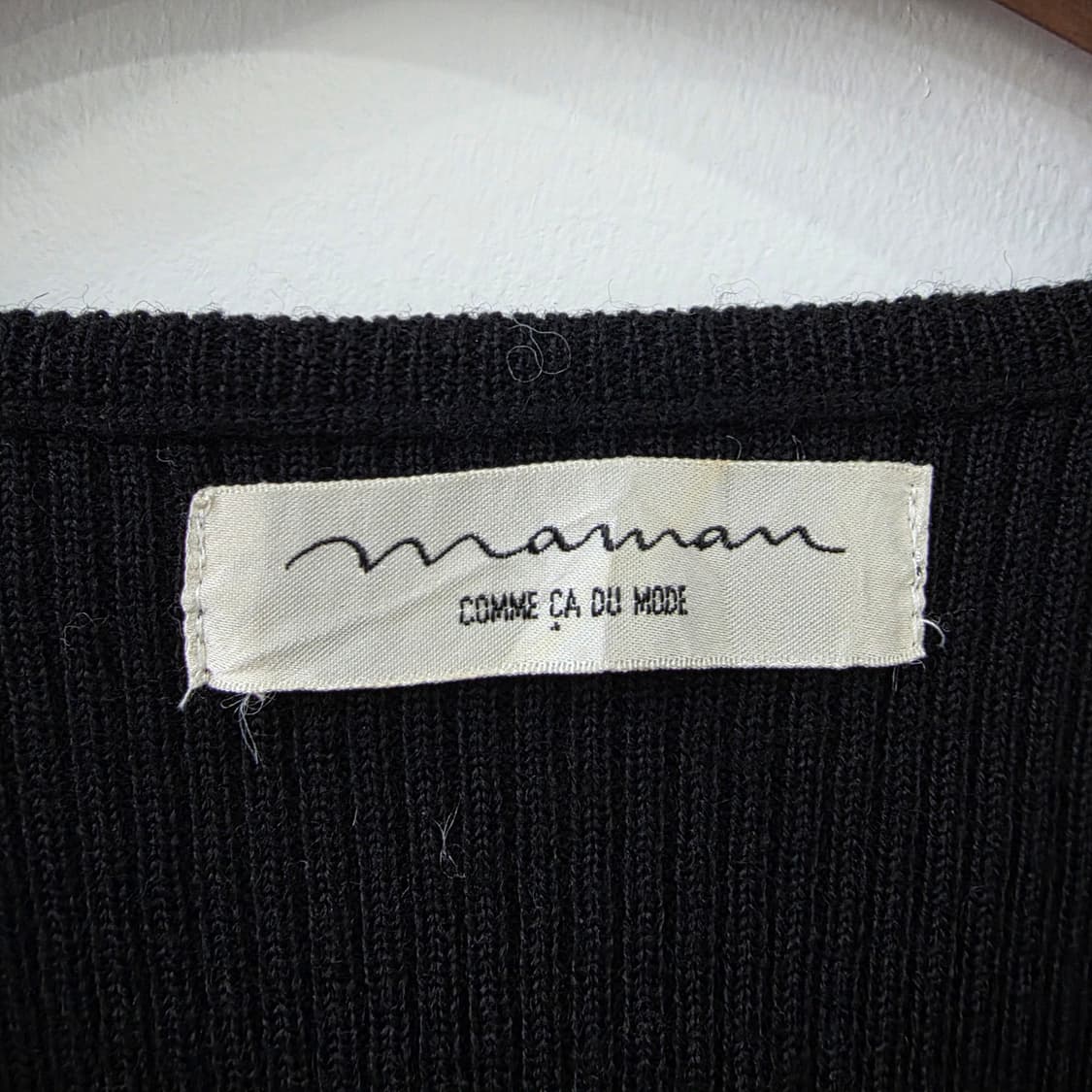 mamian 울100% 블랙 골지 집업 니트 가디건  상품이미지7