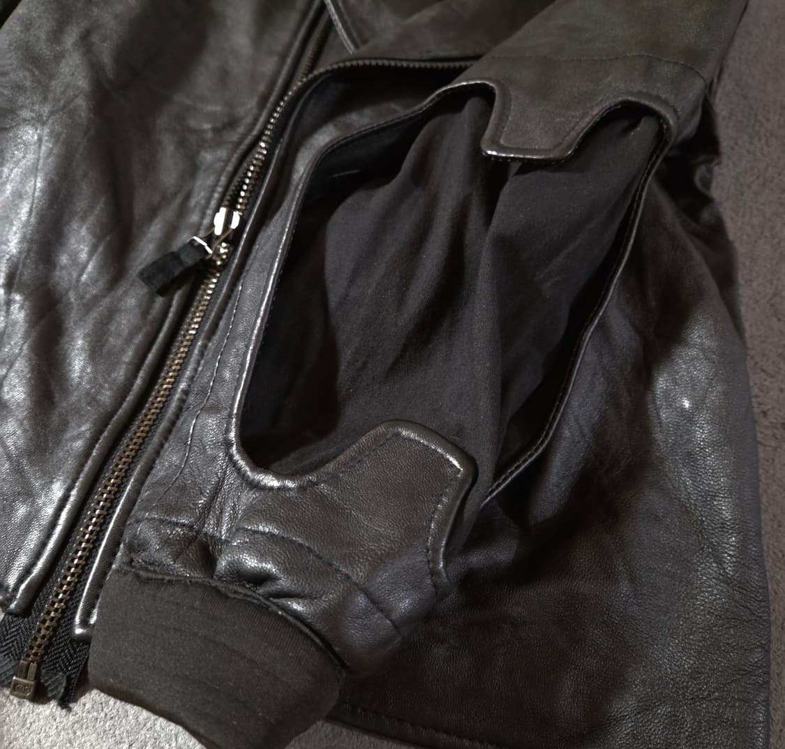 헬무트랭 아카이브 아시메트릭 바이커 램스킨 레더 크롭 자켓 44-55 상품이미지5