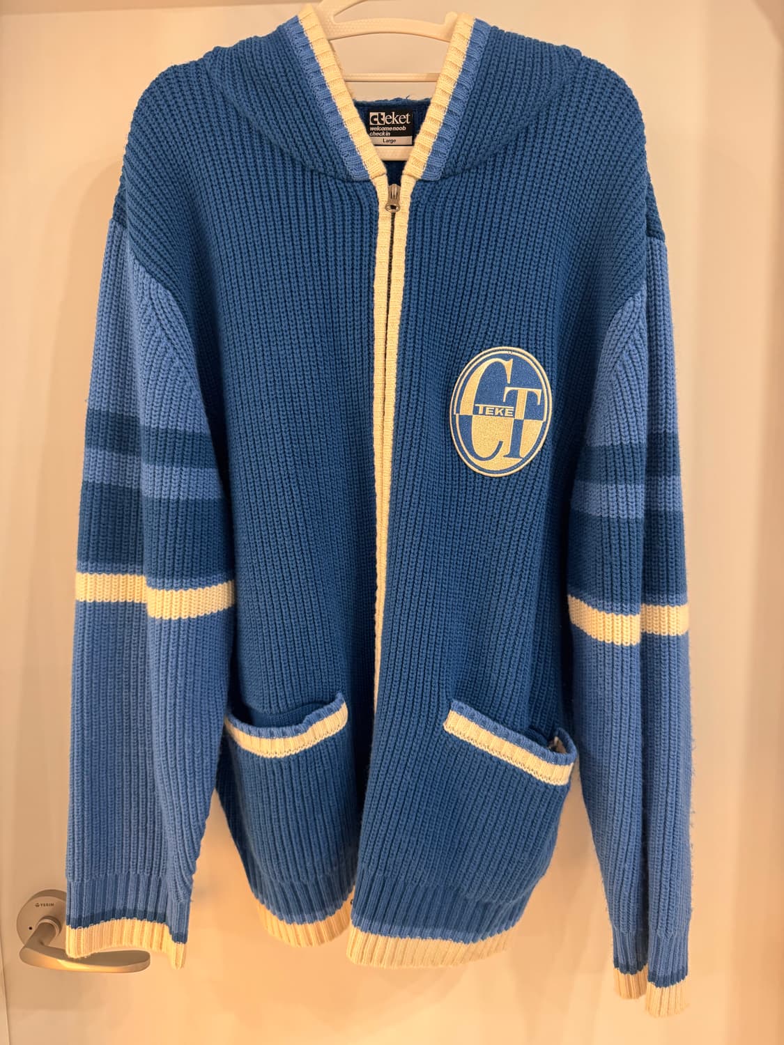 테켓 니트 집업 후드 L 상품이미지1