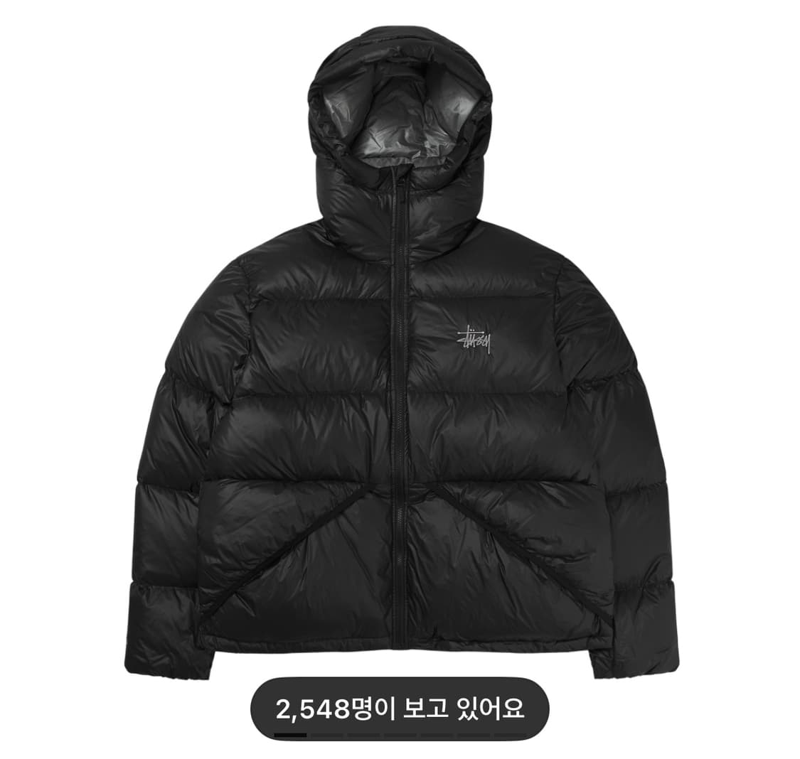 [S] 스투시 다운 파카 마이크로 립스탑 블랙 상품이미지1