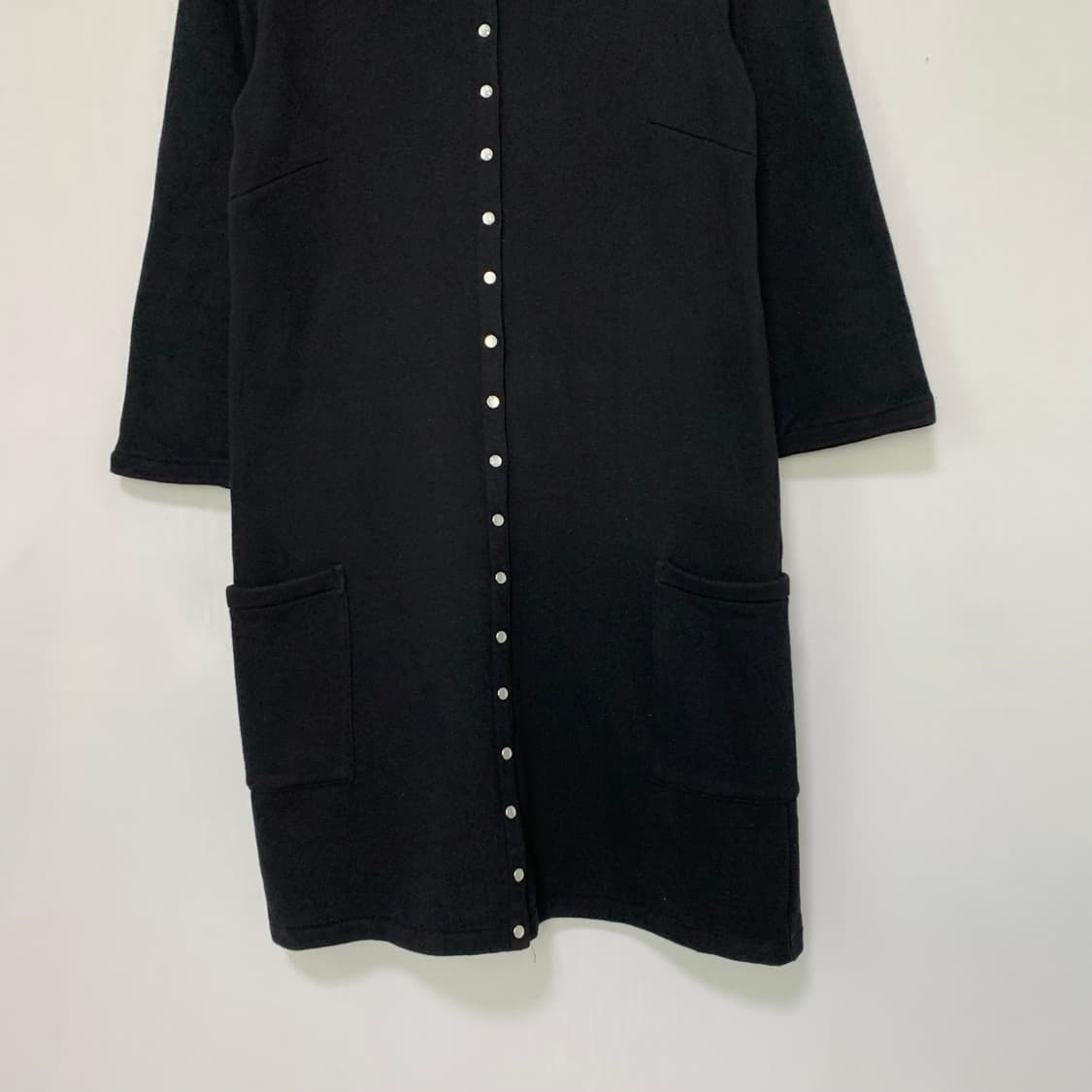 아네스베 7부 소매 블랙 버튼 미디 원피스 S 무채색 일본 빈티지 상품이미지3