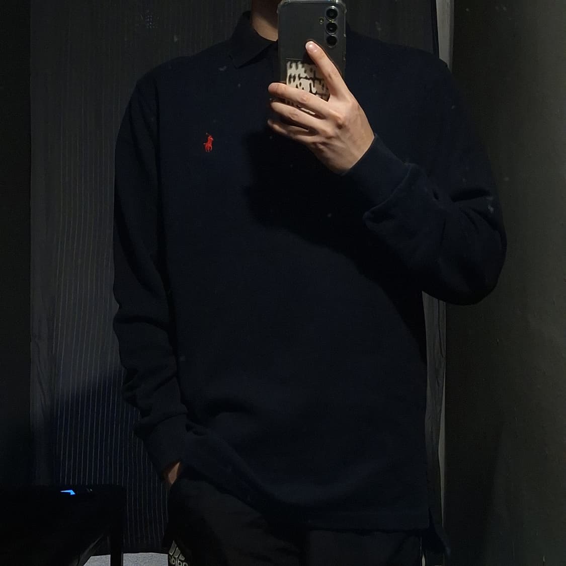 폴로랄프로렌 네이비 레드포니 아메카지 카라넥 코튼블렌드 긴팔 롱슬리브 상품이미지2