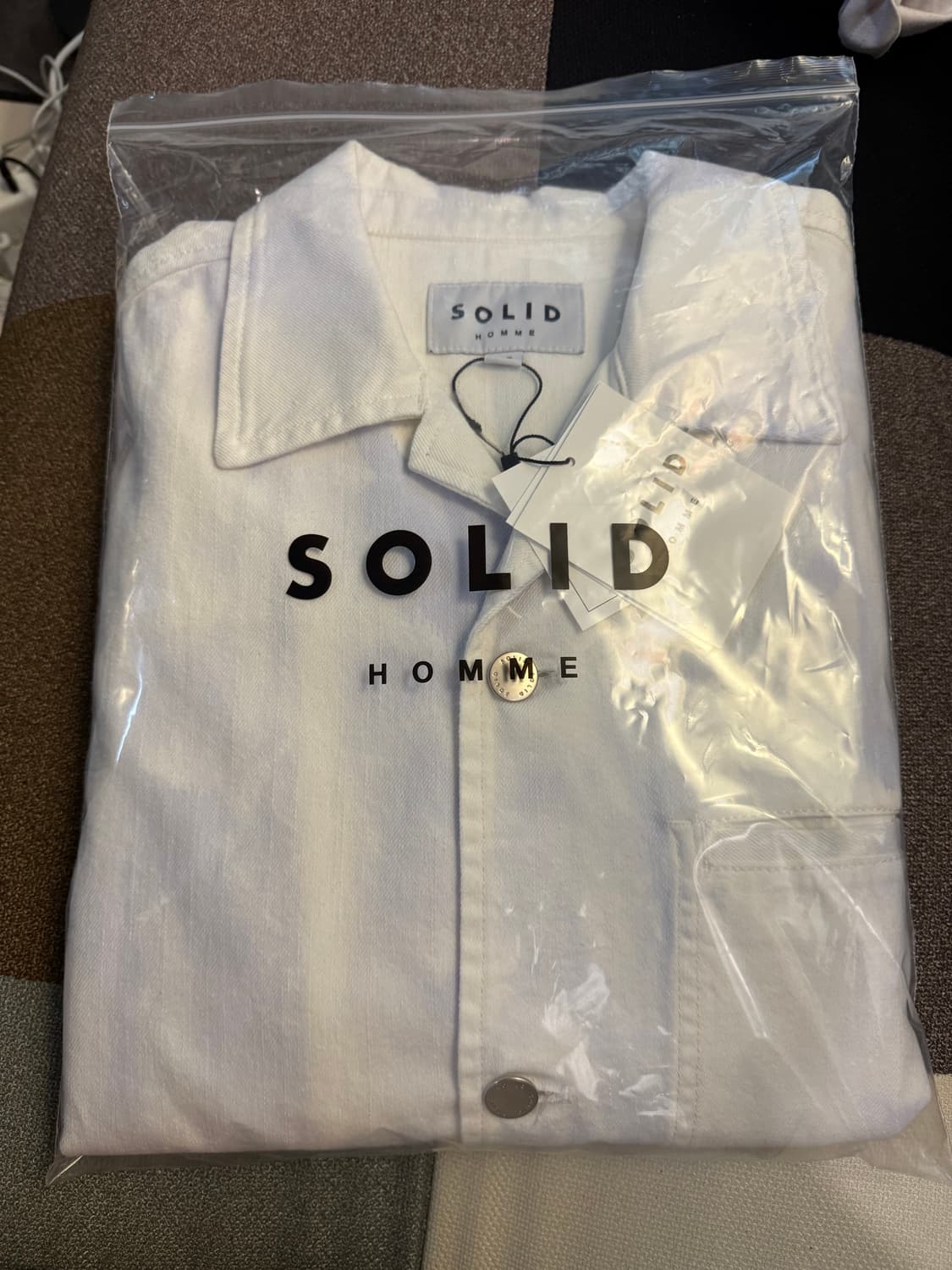 솔리드옴므 반팔셔츠 바이올렛 워터 프린트 워싱 50사이즈 상품이미지4