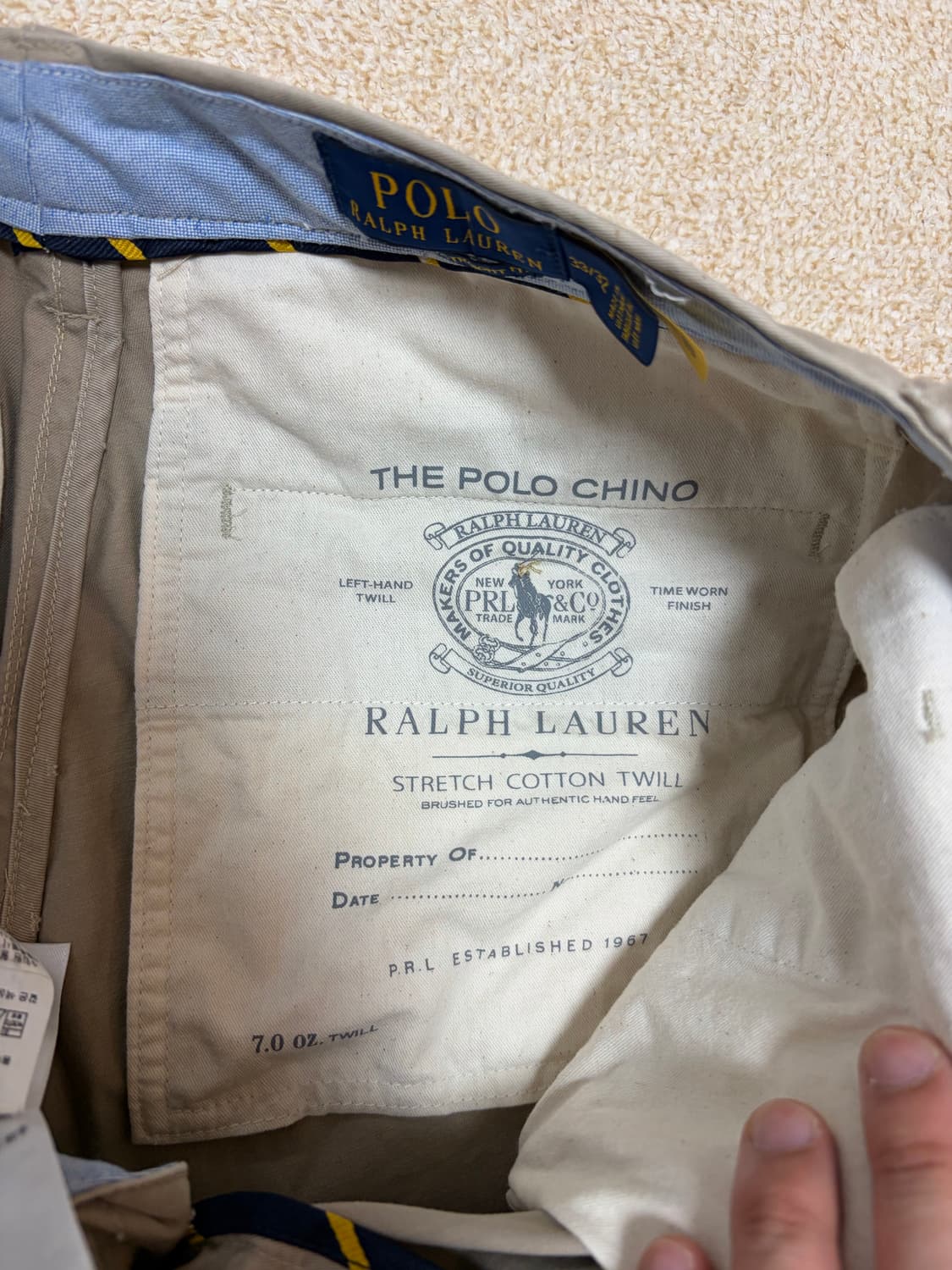 33inch) 폴로 랄프로렌 베이지 치노팬츠 면바지 신형 상품이미지4
