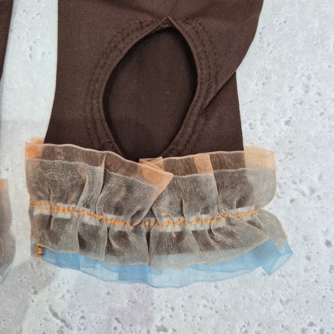 브라운 프릴리본 다리보정 압박레깅스 슬리밍 스타킹 상품이미지3