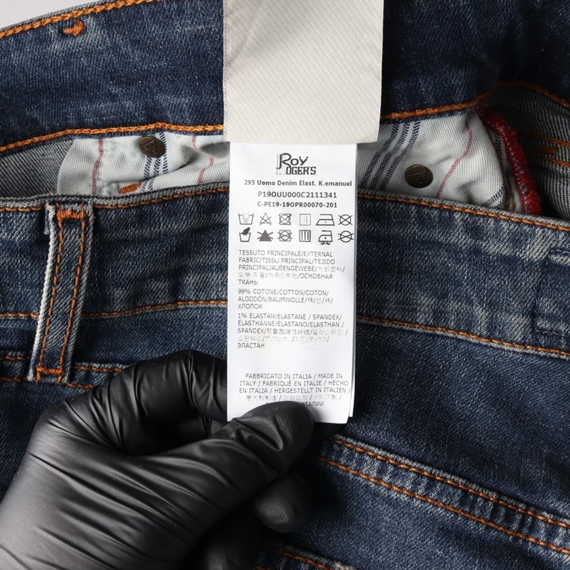 로이로저스 시그니처 삼각로고 슬림핏 워싱 데님 32 상품이미지8