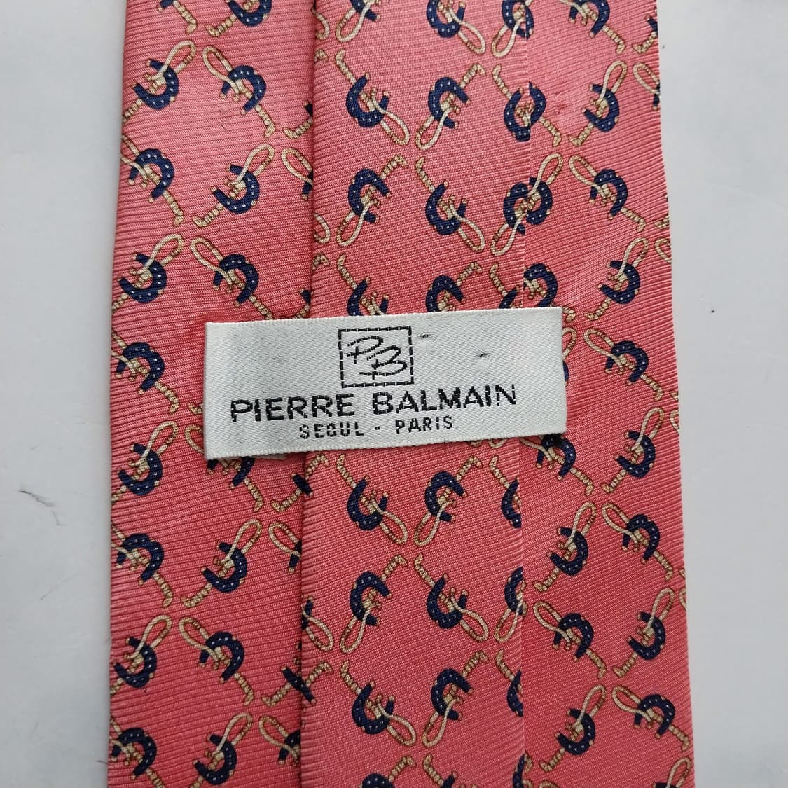 피에르 발망 실크 핑크 패턴 넥타이 10.1cm A등급 K2247 상품이미지8
