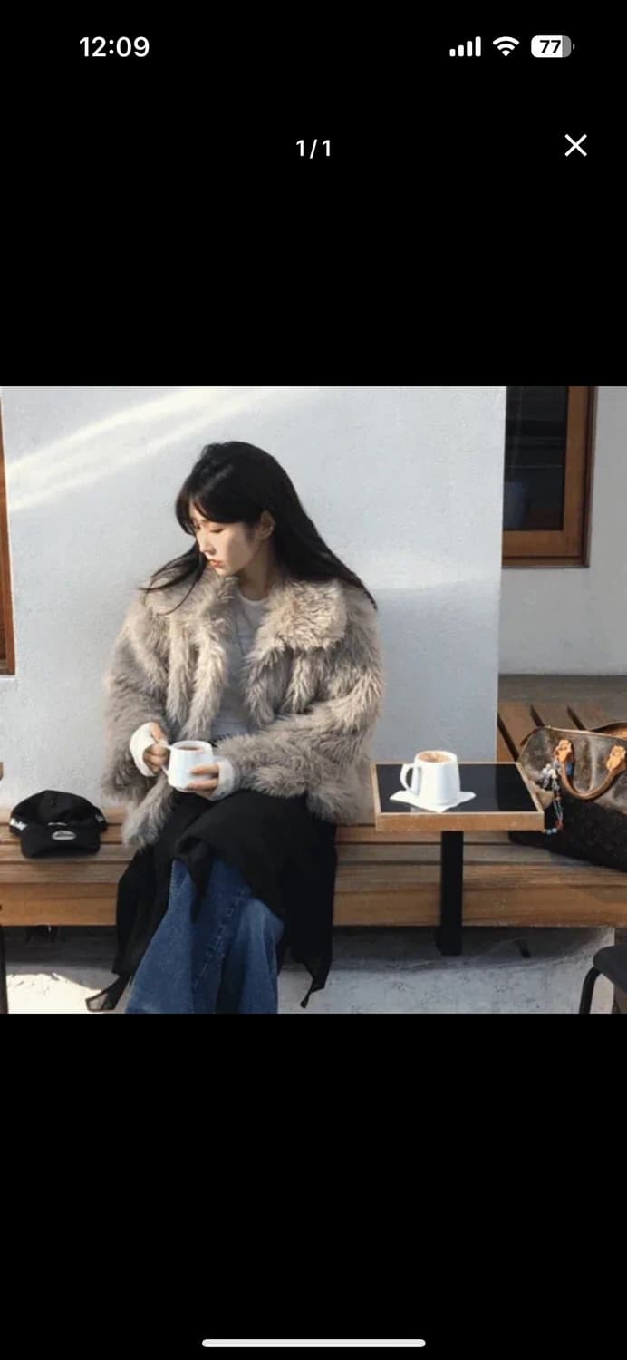 Weeny 그레이 퍼 자켓 코트 상품이미지2