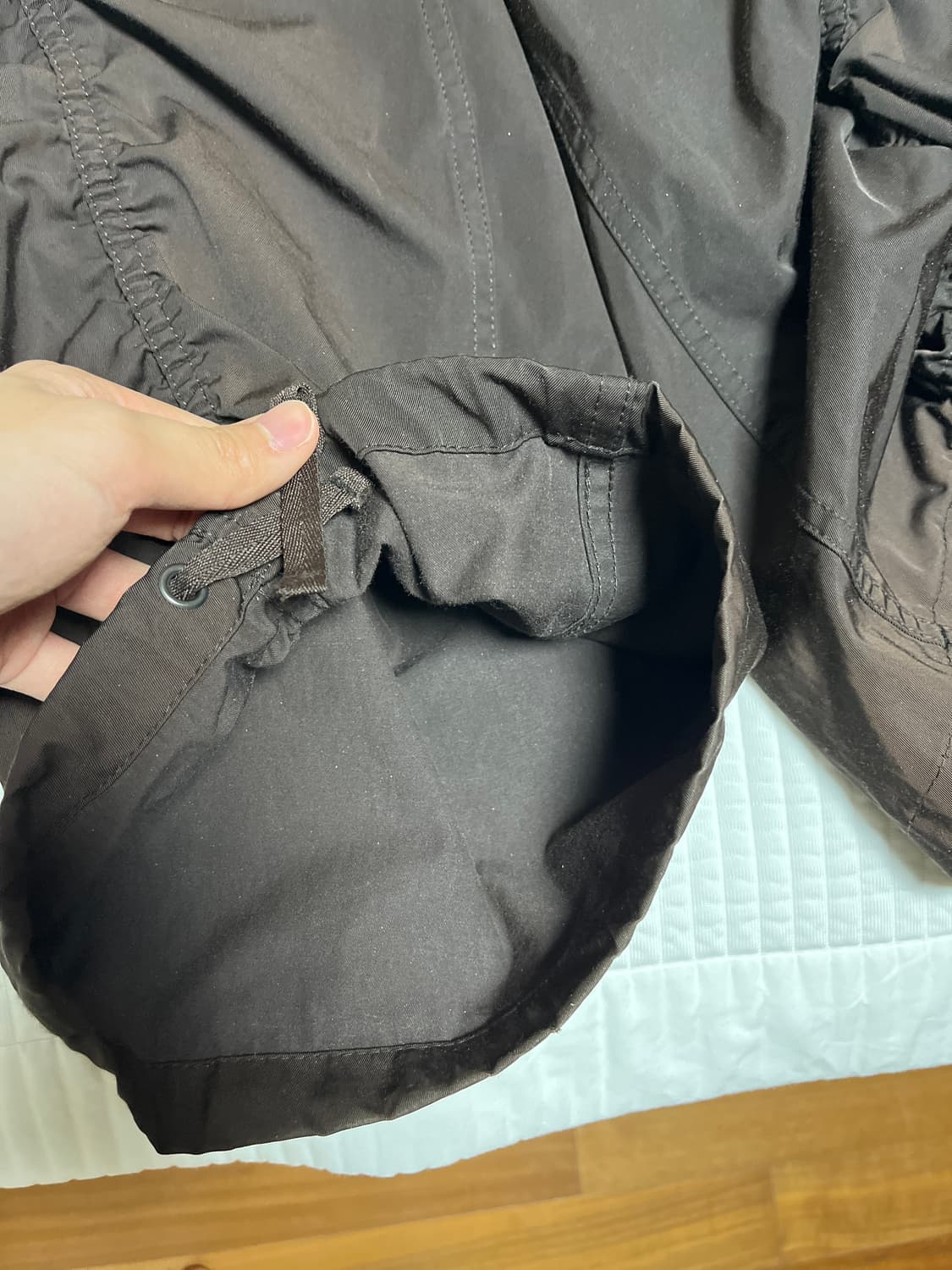 [S] 노우웨이브 나일론 유니섹스 퍼커링 팬츠 브라운 상품이미지6