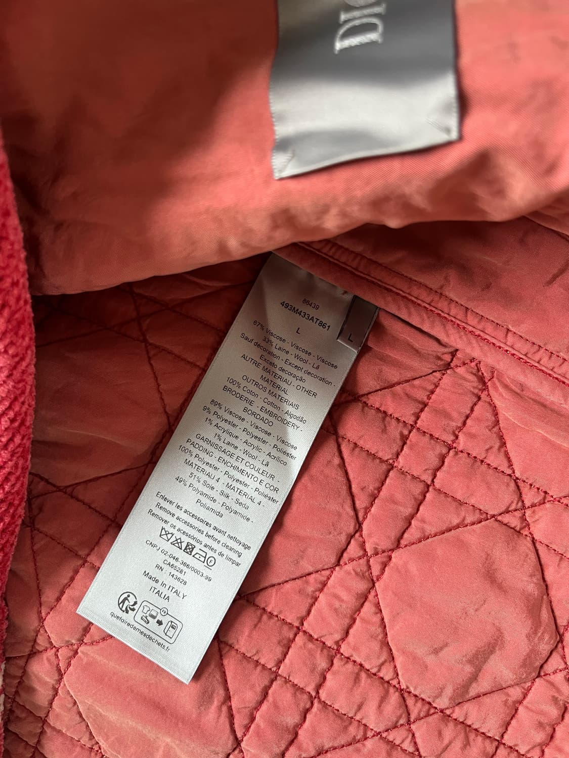 [하루만 이가격] 디올 x 스톤 아일랜드 울블렌드 니트 블루종 자켓 레드 상품이미지8