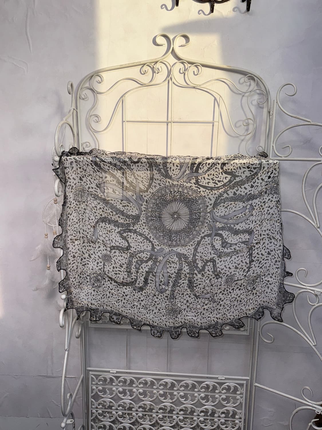 Gray glitter oriental leopard scarf 상품이미지2