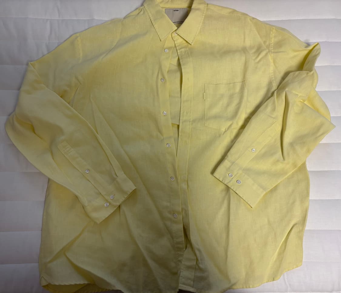 포터리 컴포트린넨 셔츠 라이트옐로우 상품이미지3
