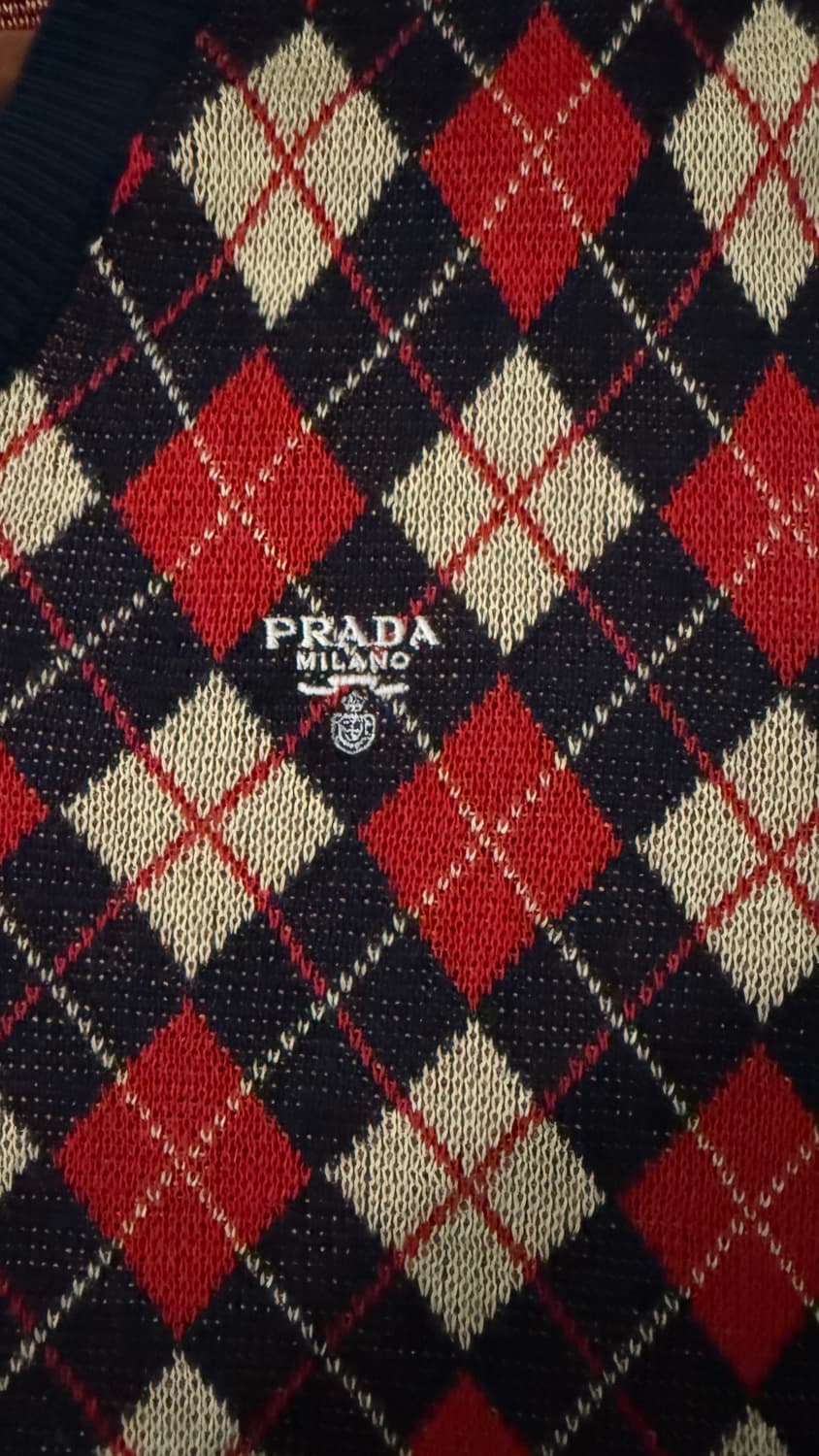 프라다 아가일 코튼 스웨터 2024 상품이미지3