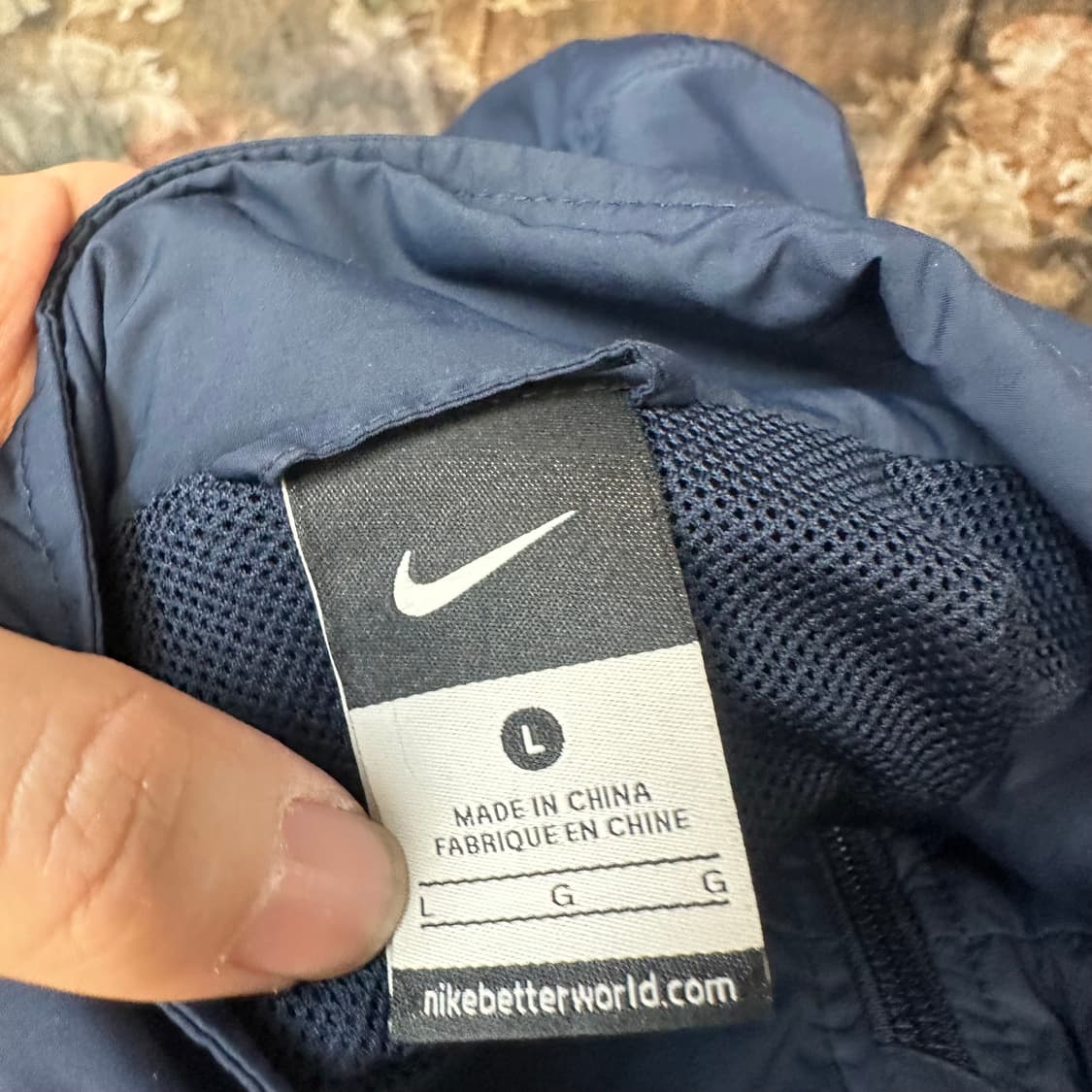 나이키 빈티지 화이트 사이드라인 네이비바람막이 L 상품이미지3