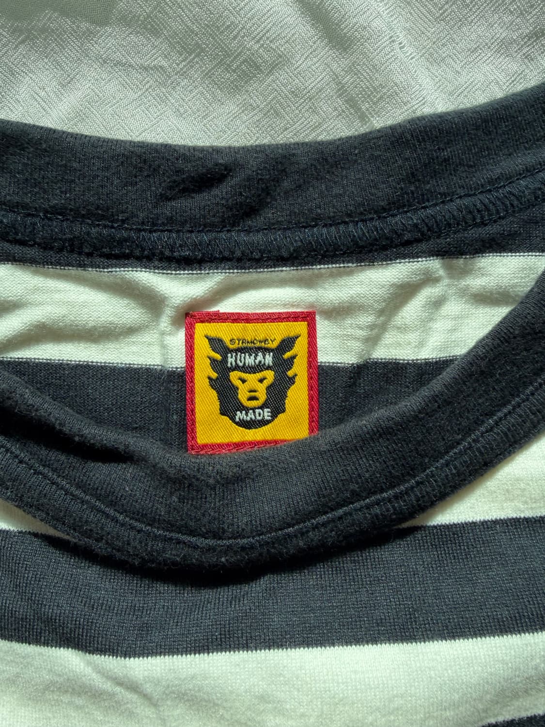 휴먼 메이드 스트라이프 롱슬리브 티셔츠 화이트 xl 상품이미지3